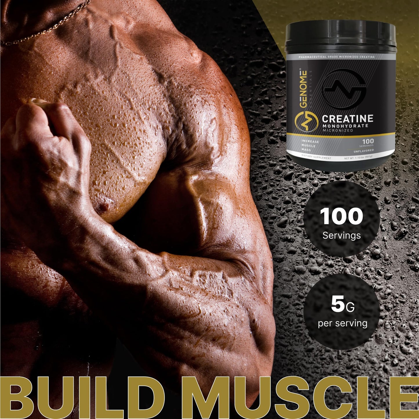 GENOME ESSENTIALS Creatine Monohydrate Powder 17.6