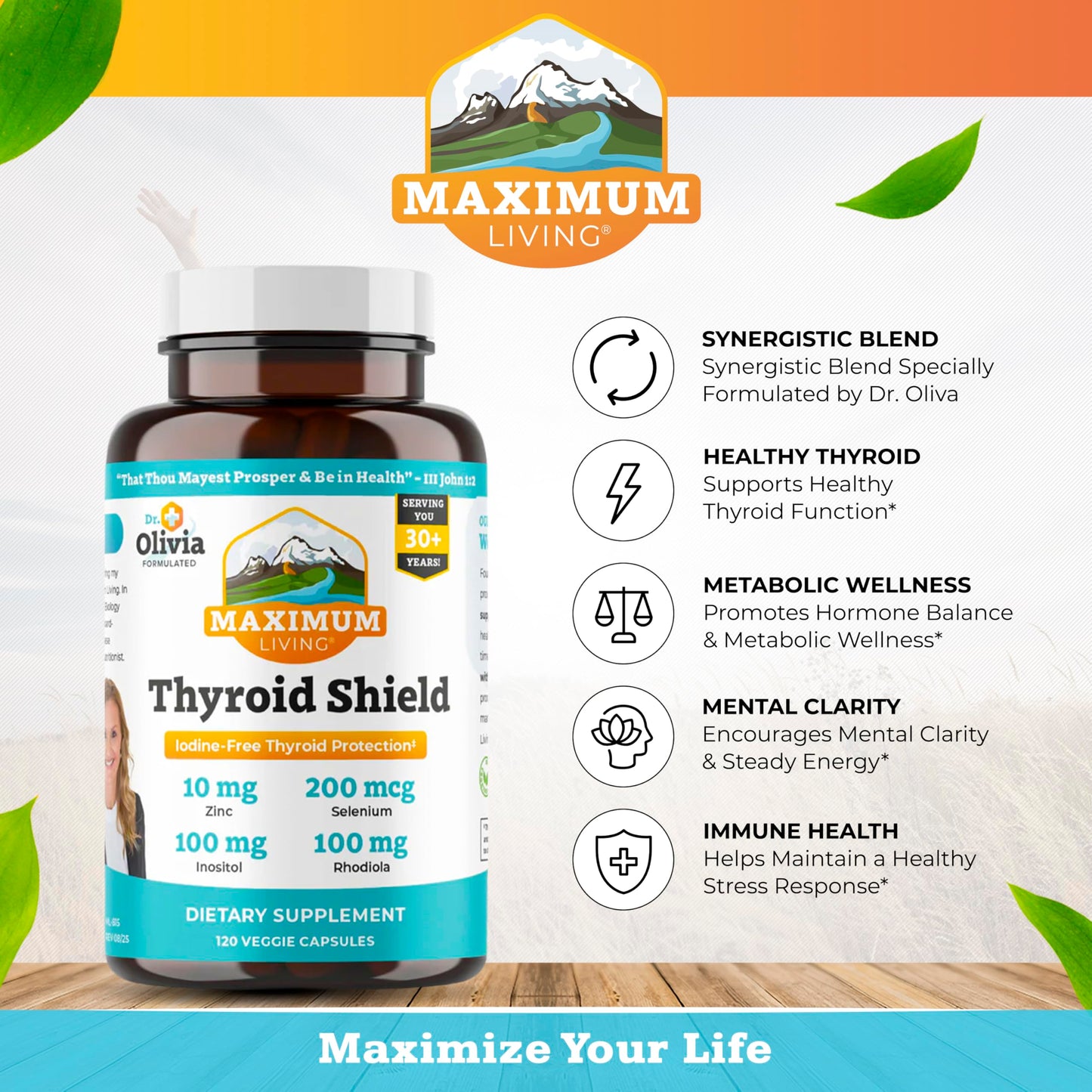Maximum Living Thyroid Shield 120 Capsules