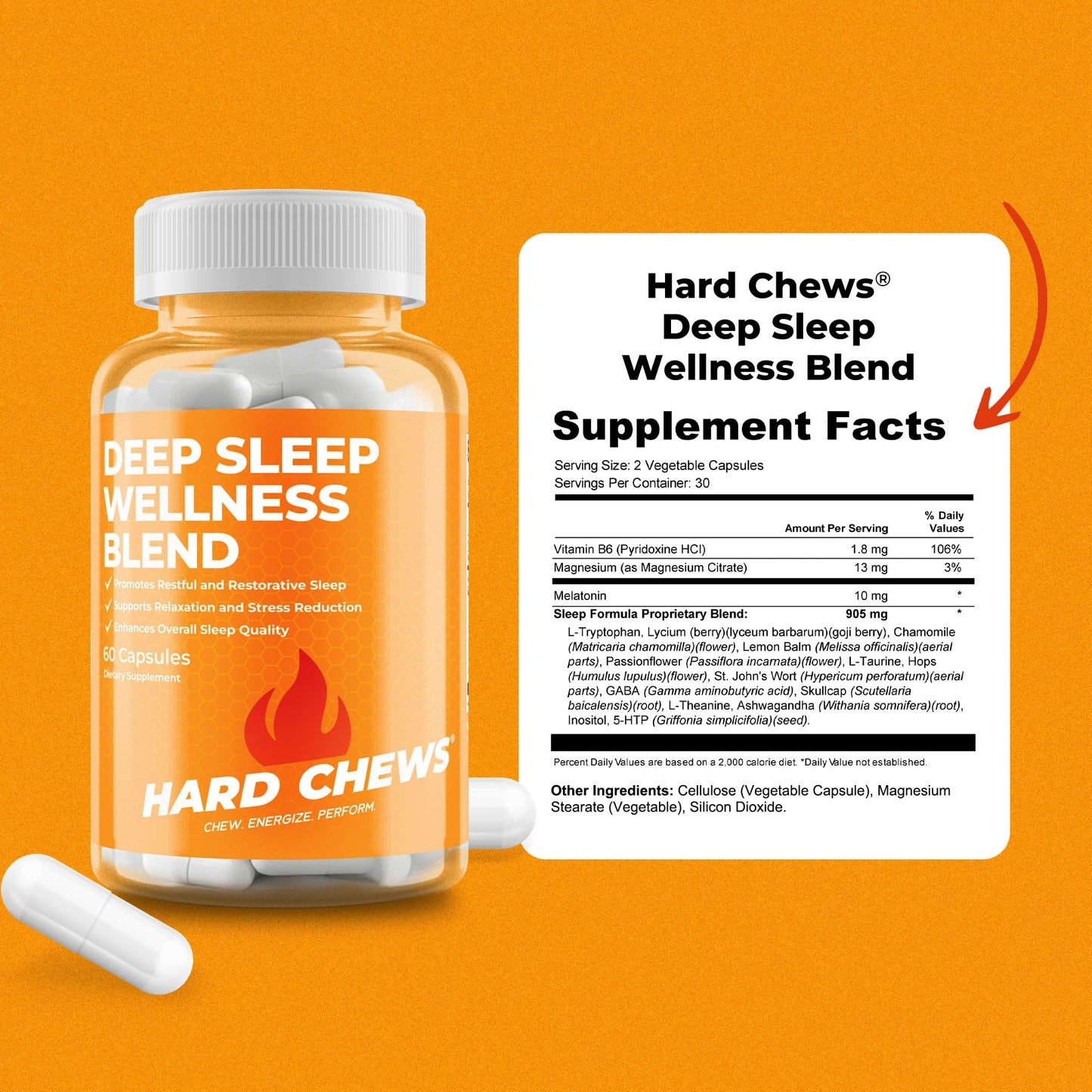 HARD CHEWS Deep Sleep Wellness Blend Capsules, 60 Count