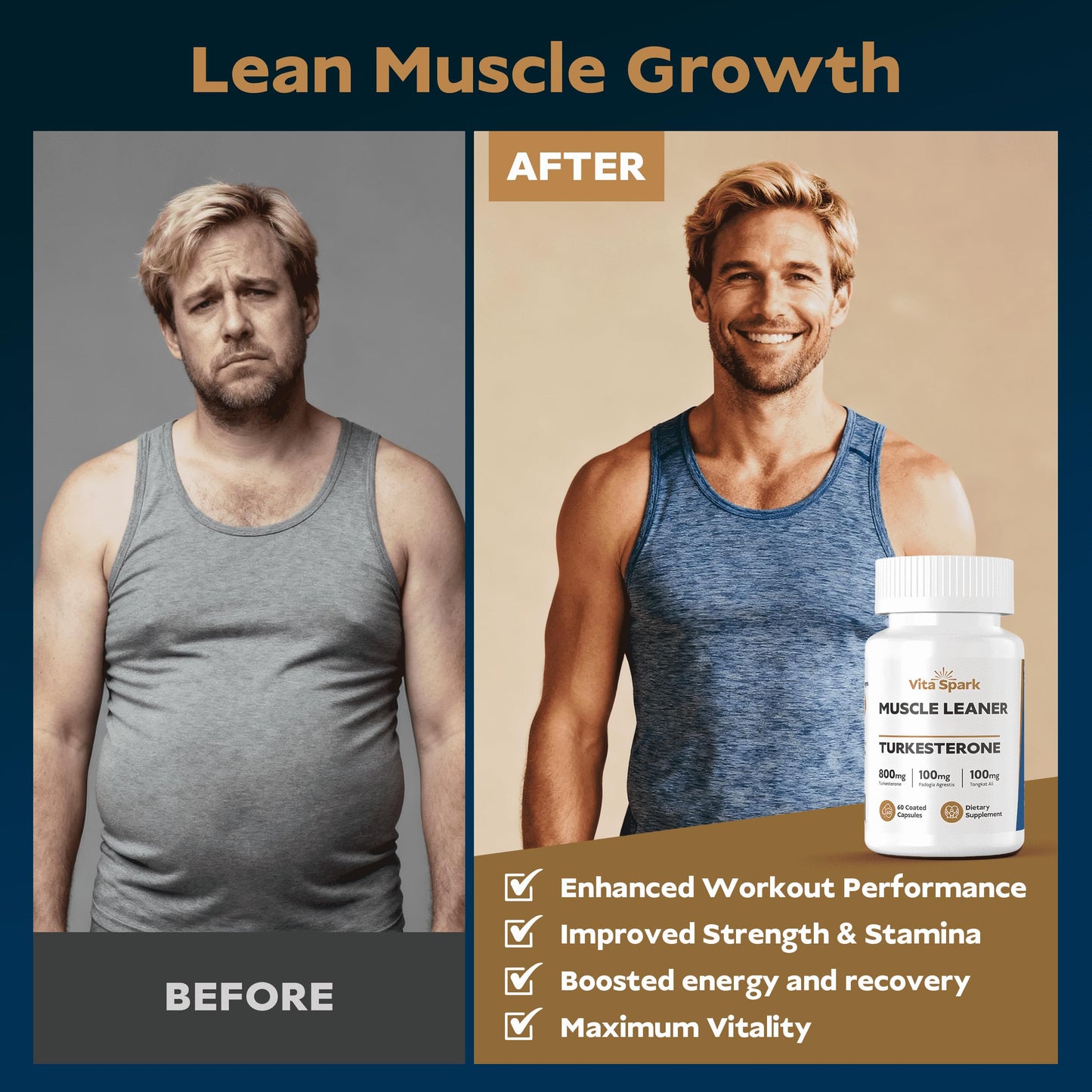 Vita Spark Turkesterone Muscle Leaner, 60 Capsules