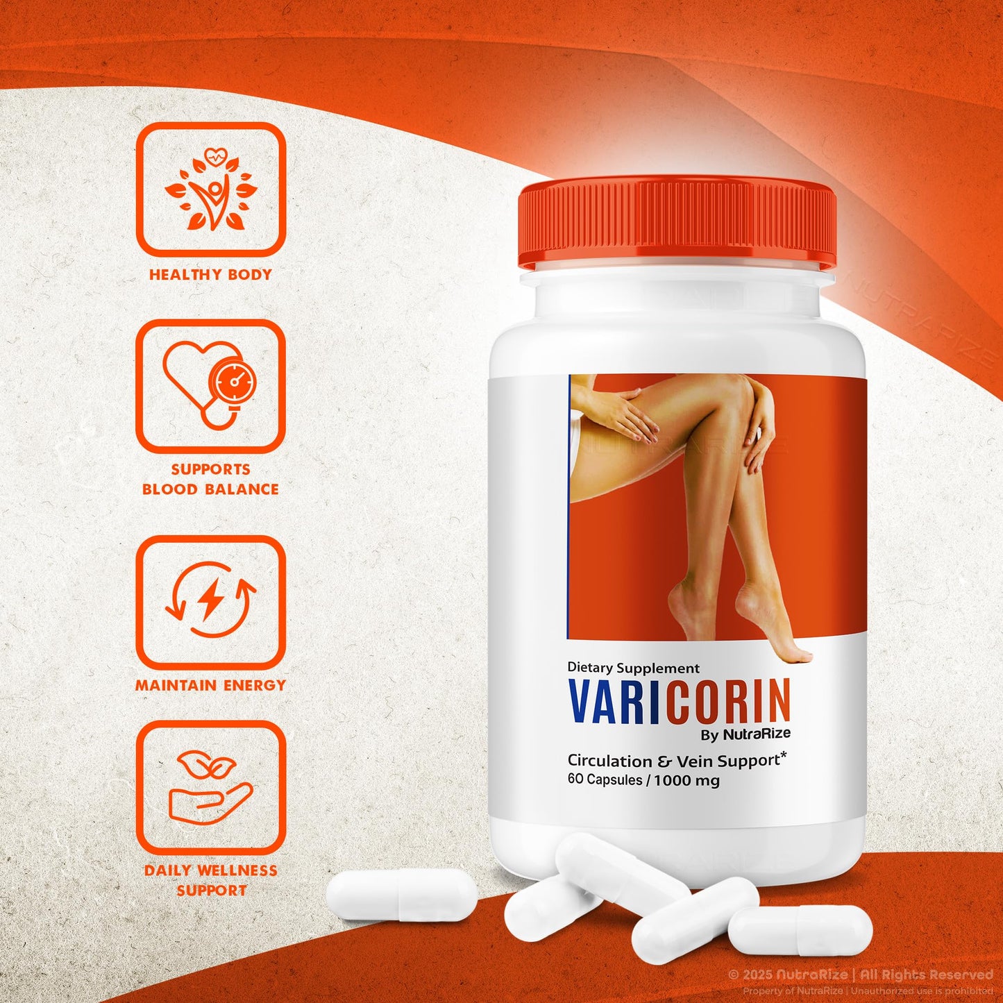 NutraRize Varicorin Blood Formula Capsules, 120 Capsules