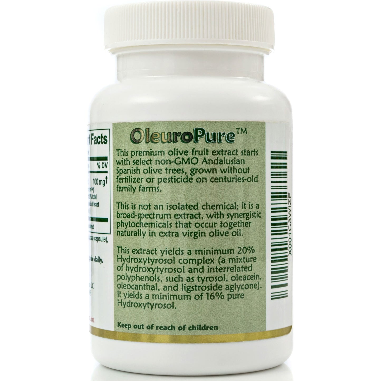 Island Nutrition Olive Fruit Extract 20% Hydroxytyrosol Complex, 90 Capsules
