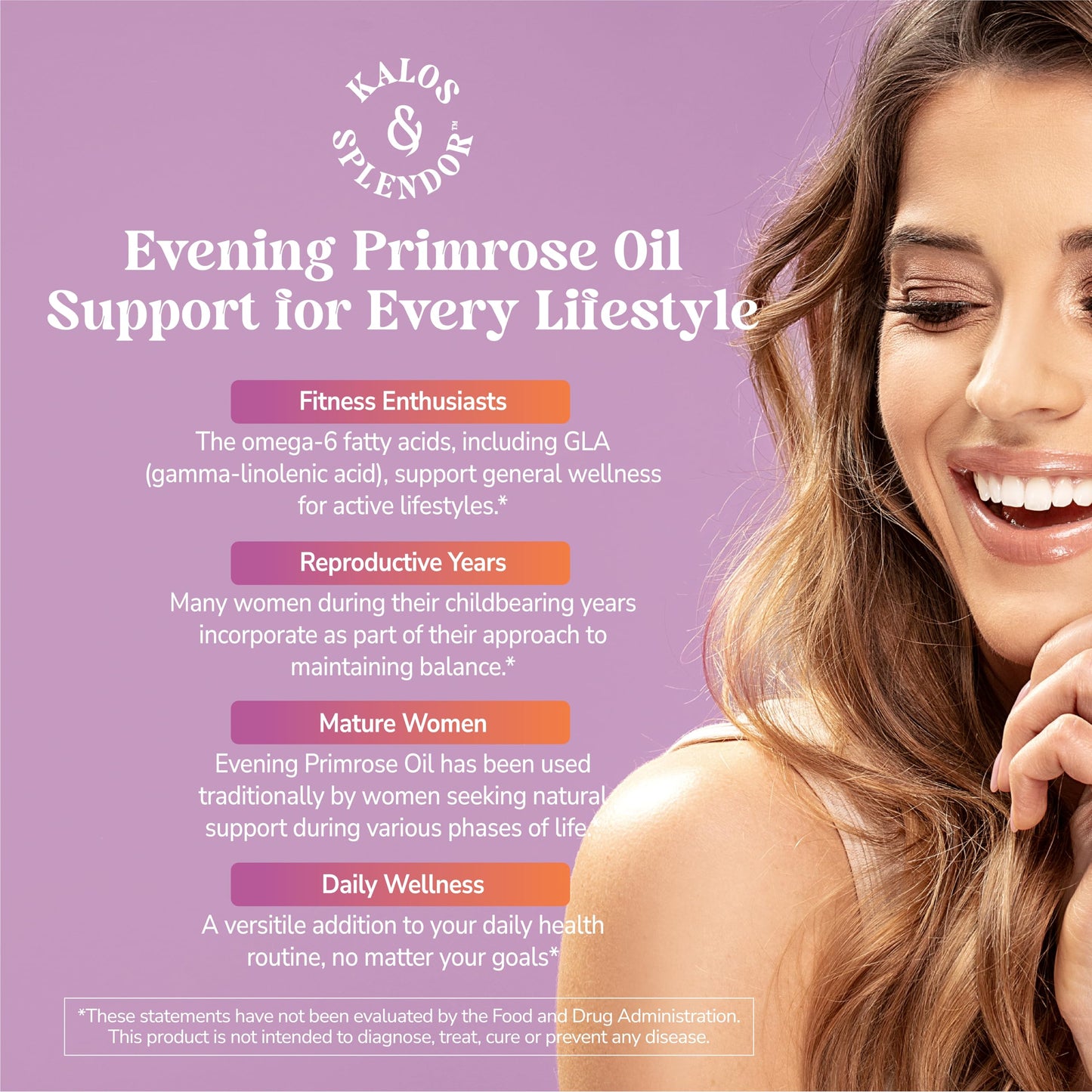 Kalos and Splendor Evening Primrose Oil Softgels, 60 Count