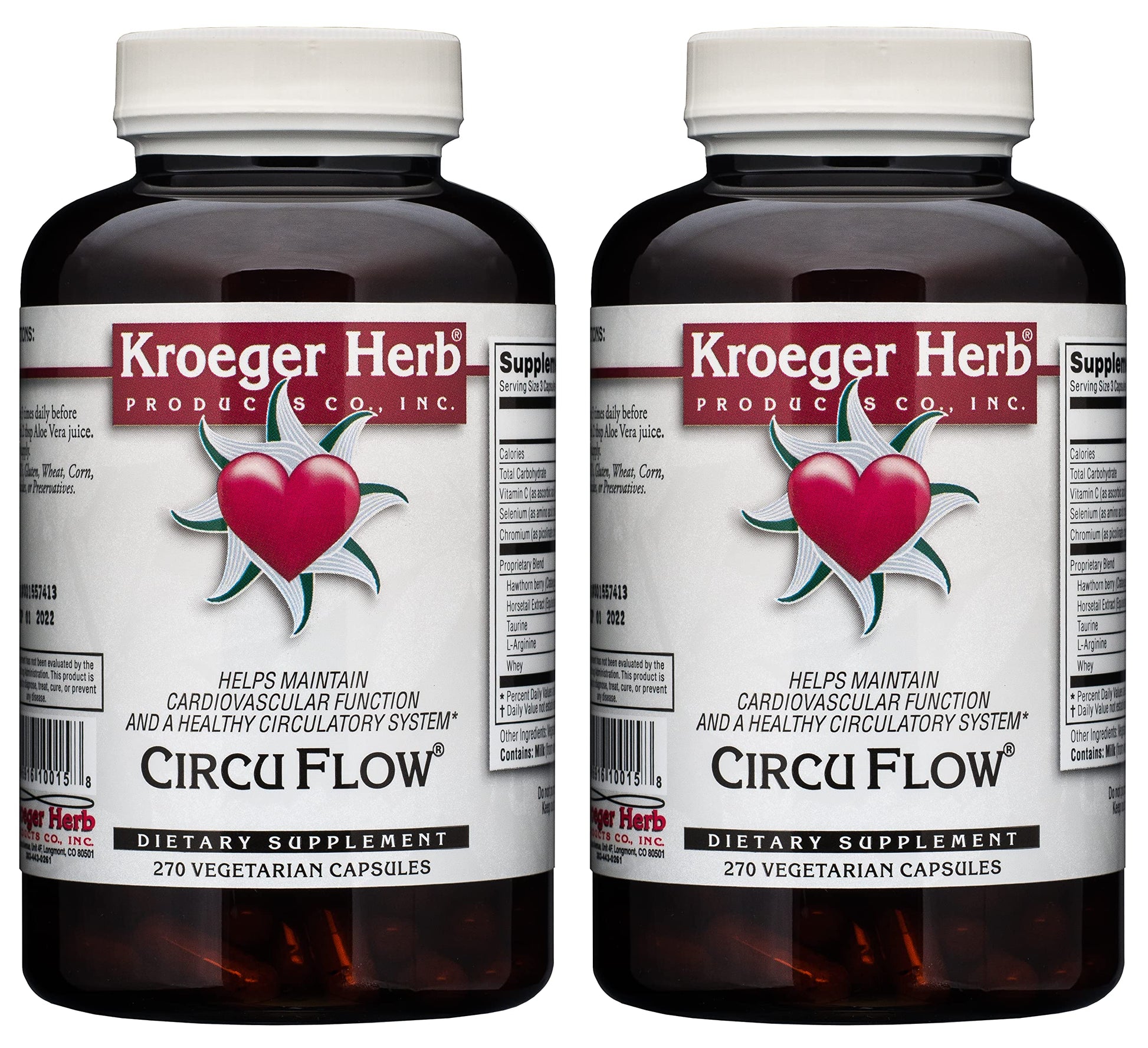 Kroeger Herb Products Circuflow Capsules 270 Count