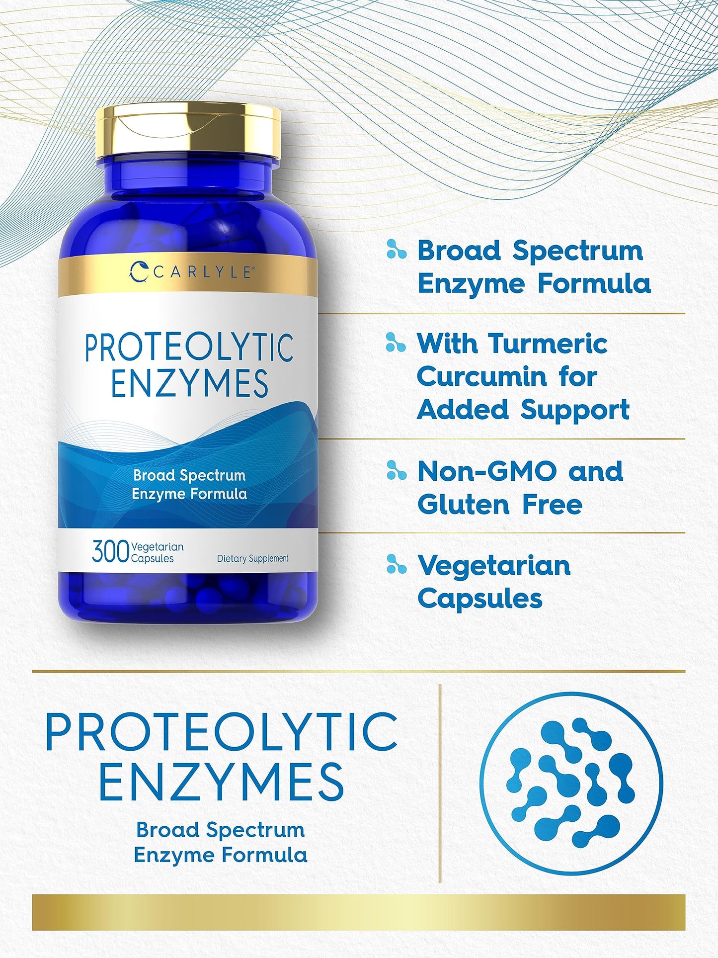 Carlyle Proteolytic Enzymes Capsule, 300 Capsules