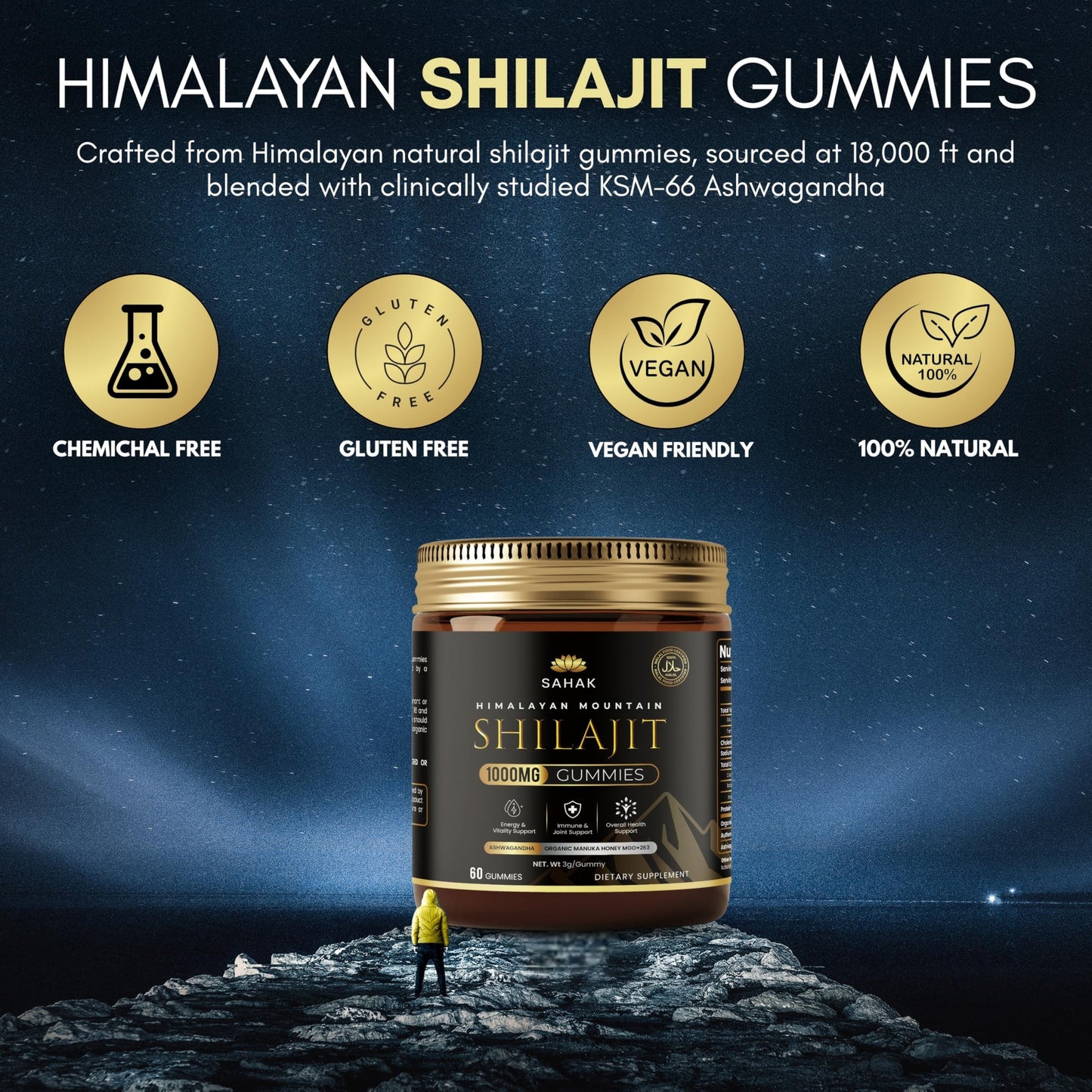 SAHAK Shilajit Gummies, 60ct