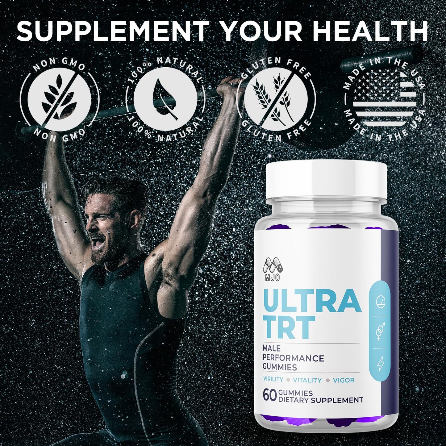 MJO Ultra TRT Gummies for Men Chewable 120 Count