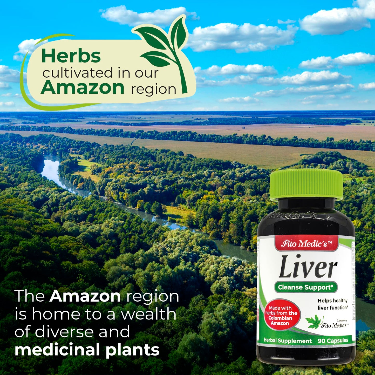 FITO MEDIC'S Liver Supplement with Milk Thistle, Artichoke, Boldo and Rhubarb, Herbal Formula Capsule, 90 Count