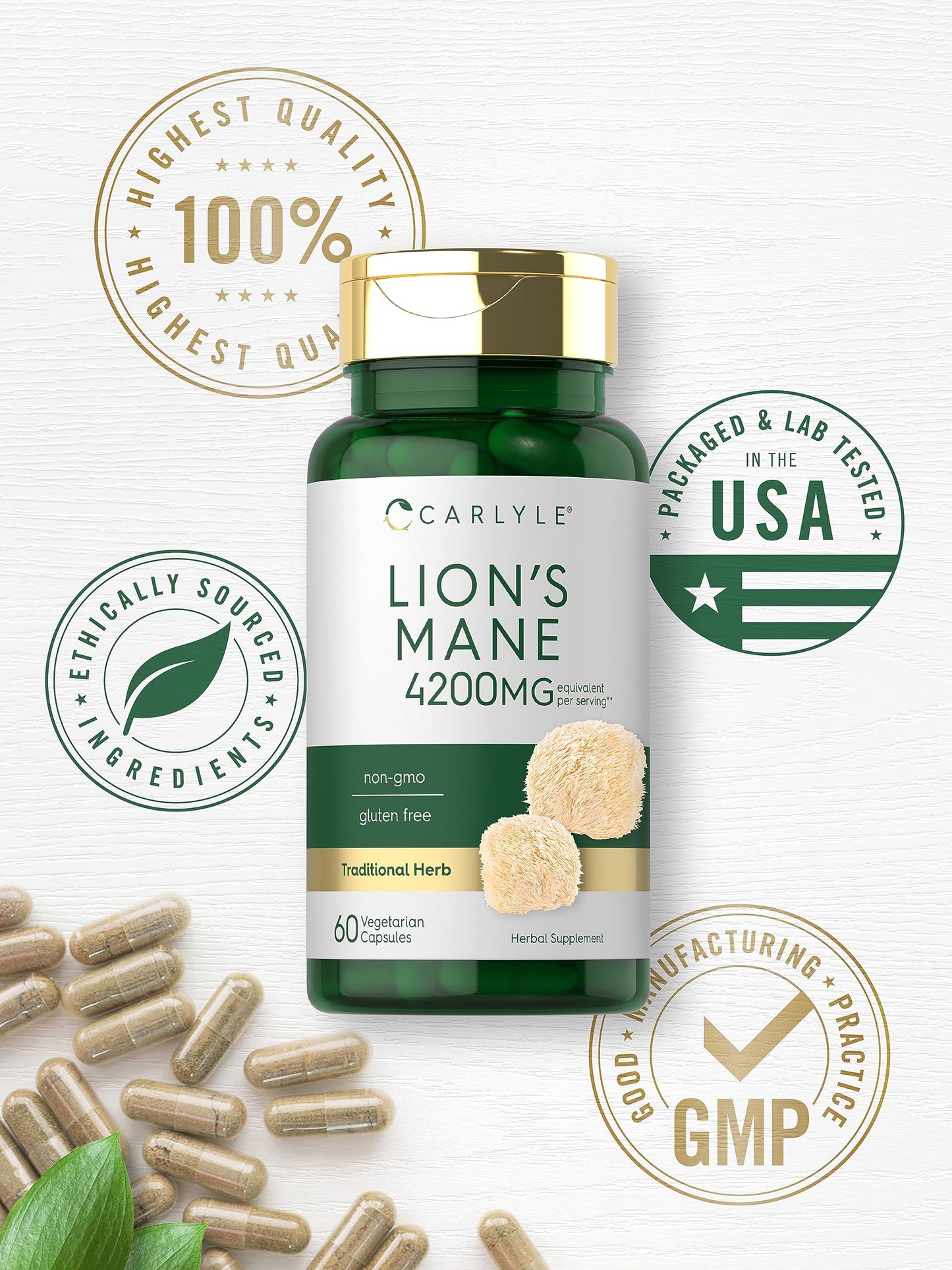 Carlyle Lions Mane Mushroom Capsules 60 Capsules