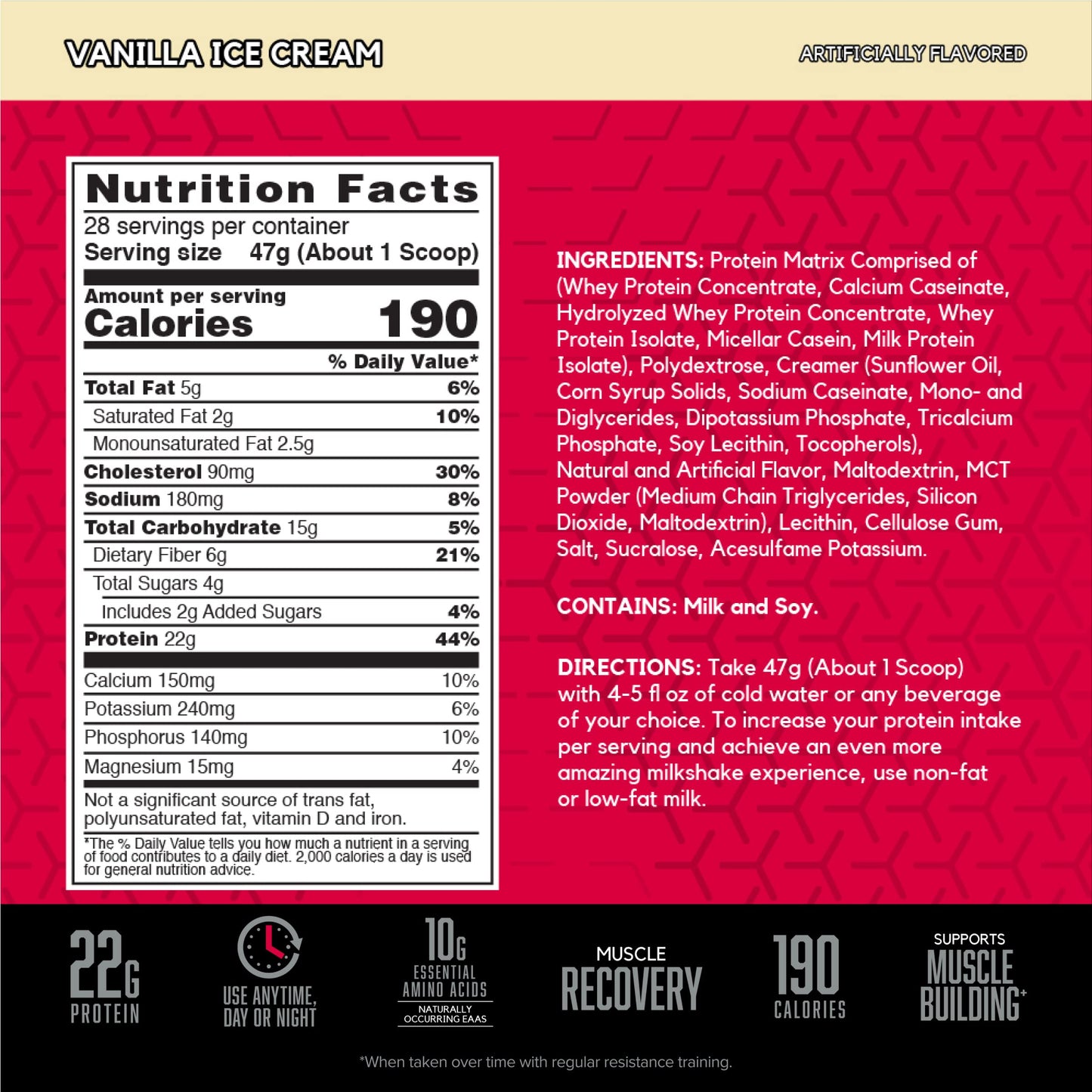 BSN SYNTHA-6 Premium Protein Powder, Vanilla Ice Cream, 28 Servings