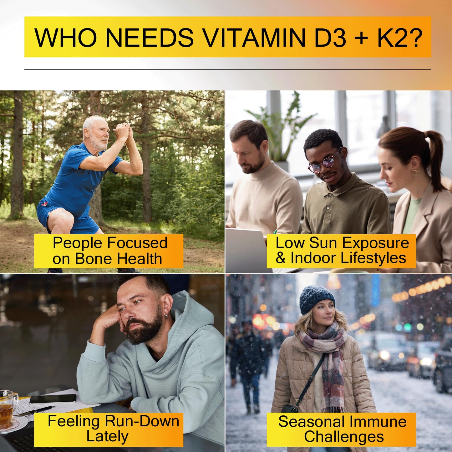 KEY ELEMENTS Vitamin D3 K2 10,000 IU with Magnesium Glycinate 400mg & Saffron 88.5mg - Mood, Immune, Bone Health - Vitamin D and K (MK-7) 200mcg - Non-GMO, Gluten-Free Softgels, 60 Count