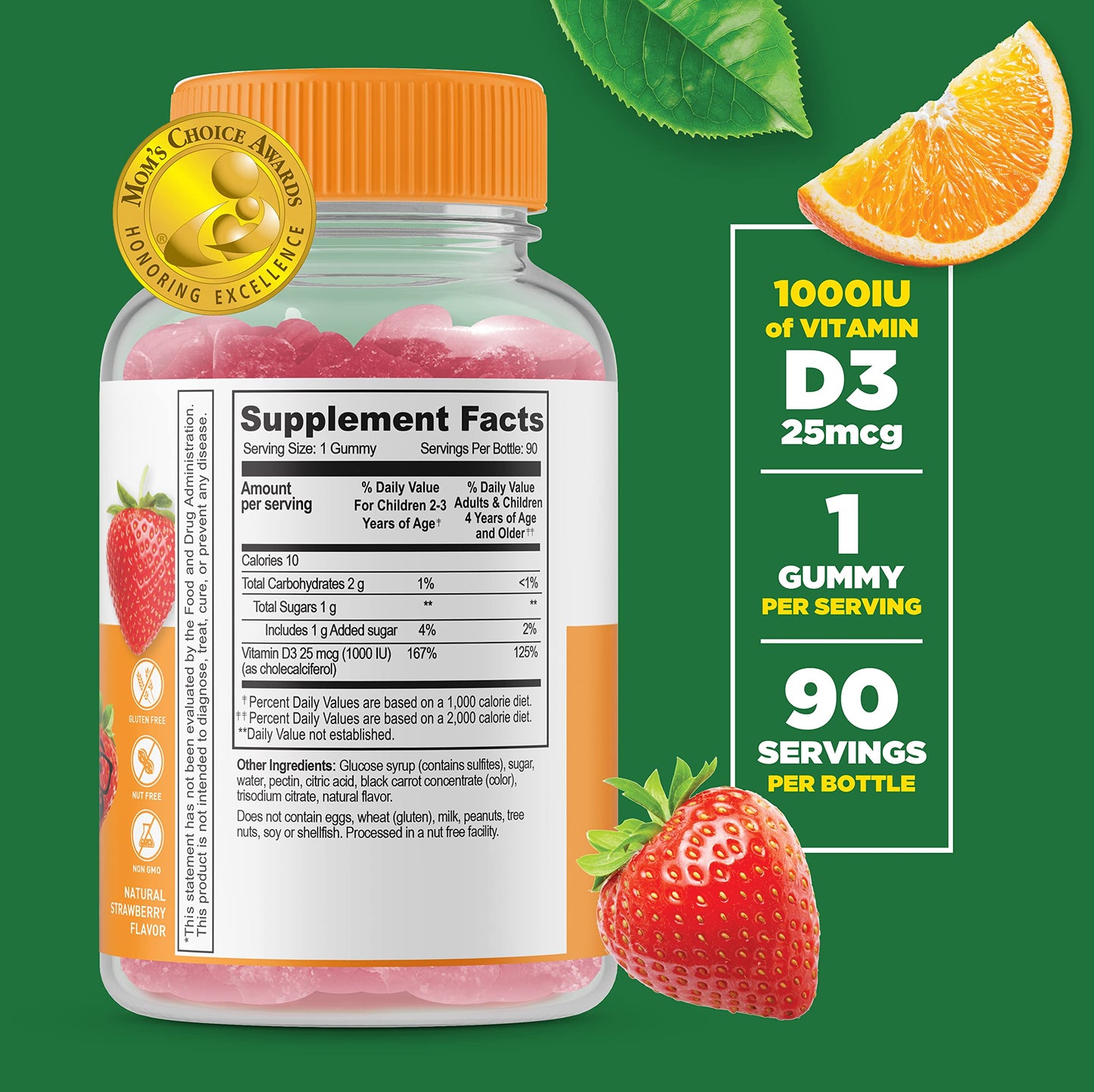 Lifeable Vitamin D3 + Vitamin K2 Kids + Vitamin D Kids Gummies, 180
