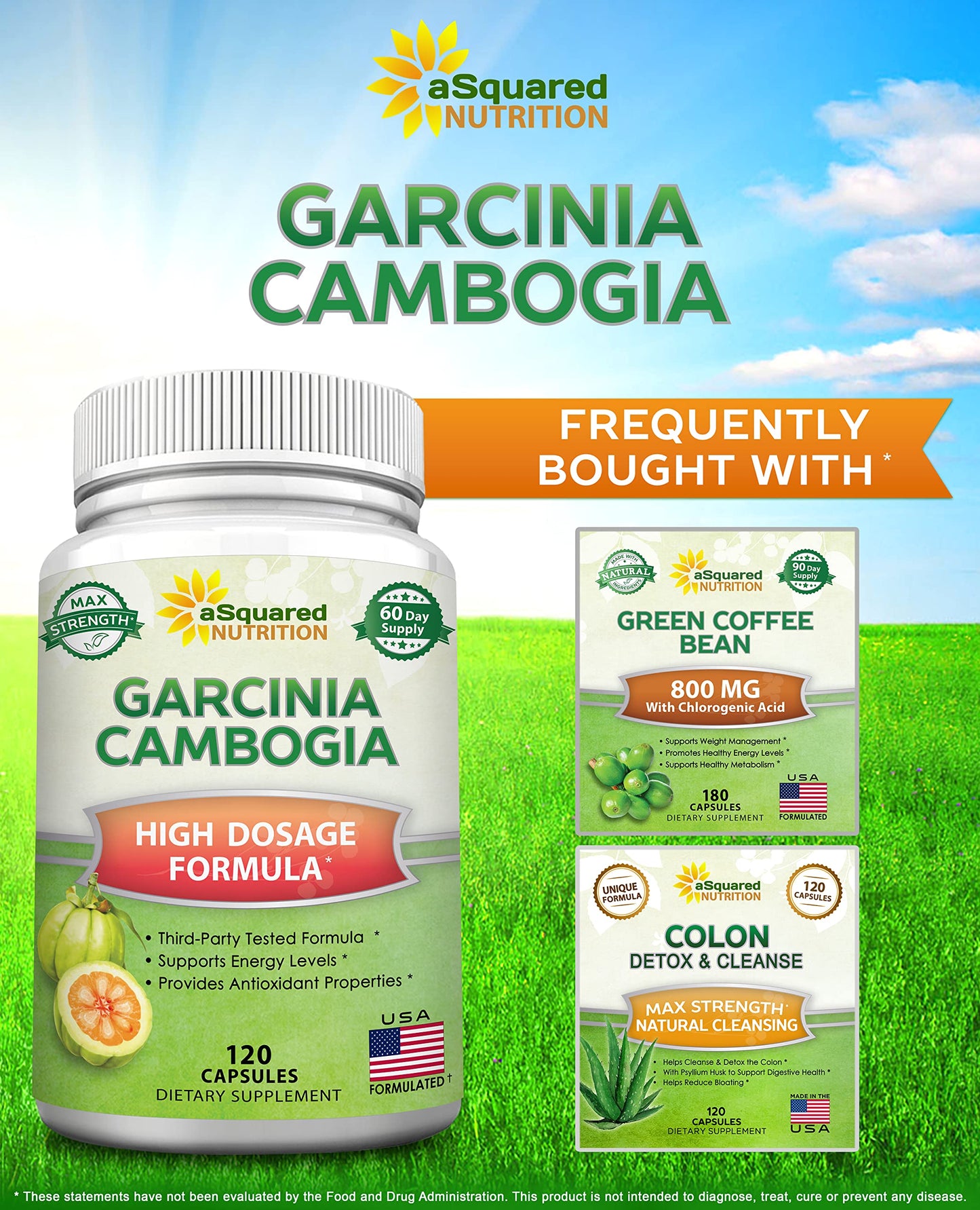 aSquared Nutrition 100% Pure Garcinia Cambogia Extract Capsule 120 Count