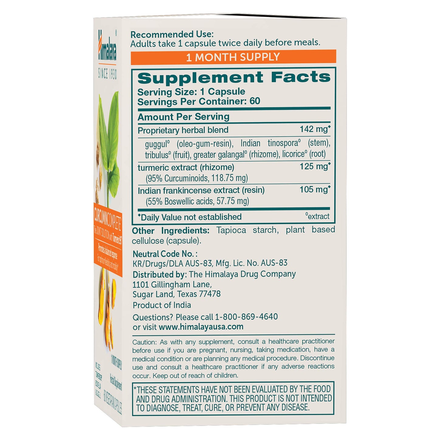 Himalaya Curcumin Complete Capsule, 60 Count