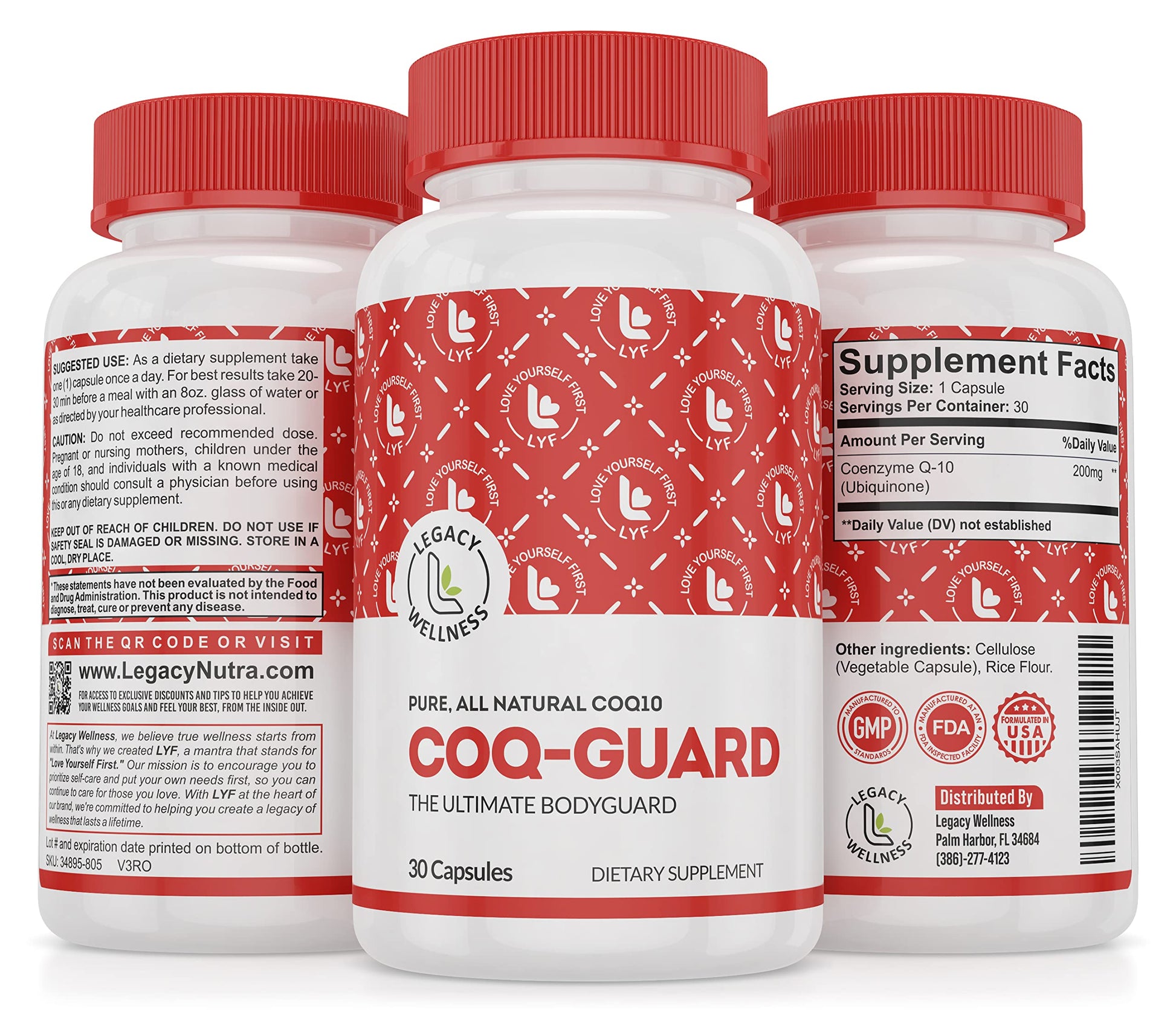 LegacyNutra CoQ-GUARD CoQ10 200mg Capsules 30