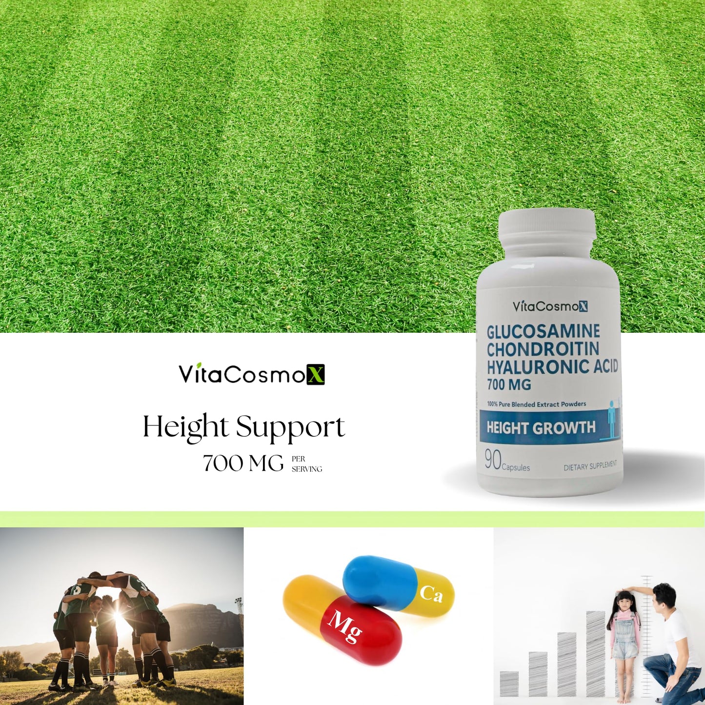 VitaCosmoX Glucosamine Chondroitin Complex Vegetarian Capsules, 90 Count