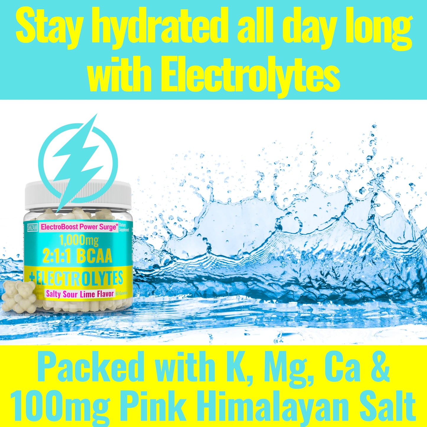 SHIZAM Electrolyte BCAA 60 Gummies