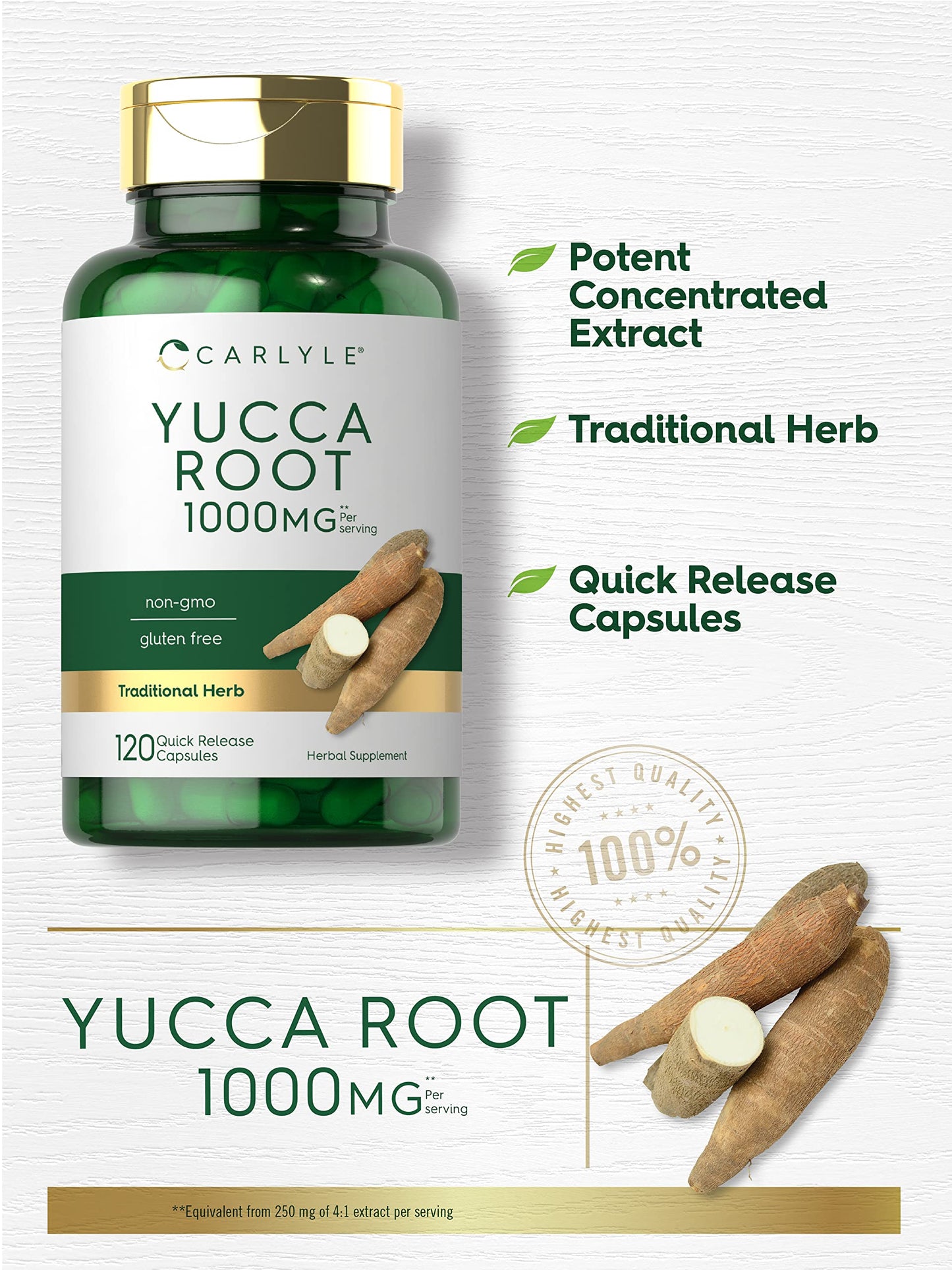 Carlyle Yucca Root Extract 120 Capsules