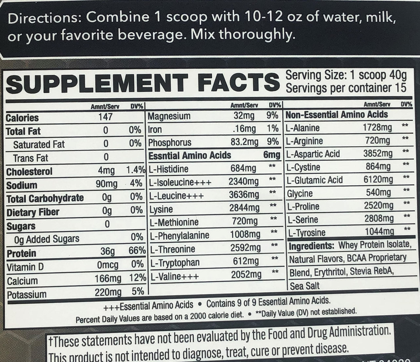 Total Body Protein 100% Whey Protein Isolate Powder, 20 Servings