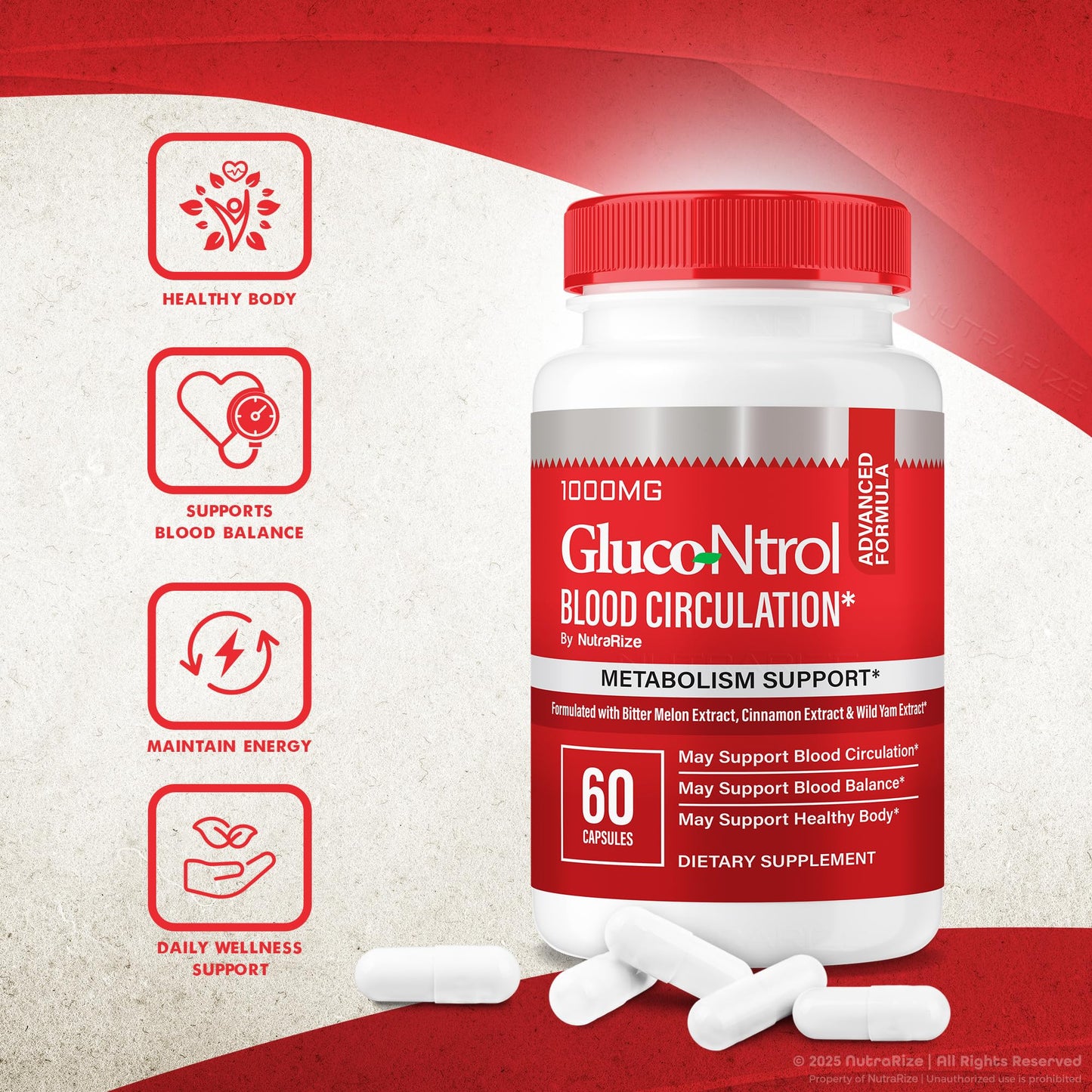 NutraRize Glucontrol Capsules 60 Count