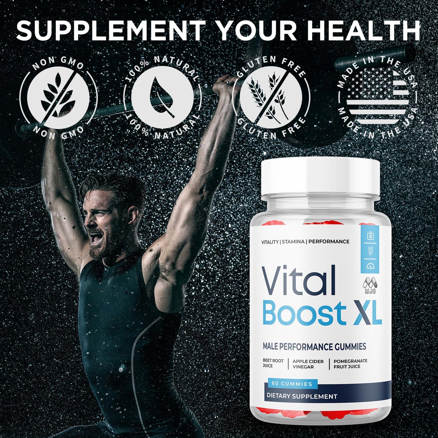 MJO Vital Boost XL for Men Gummy, 120 Count