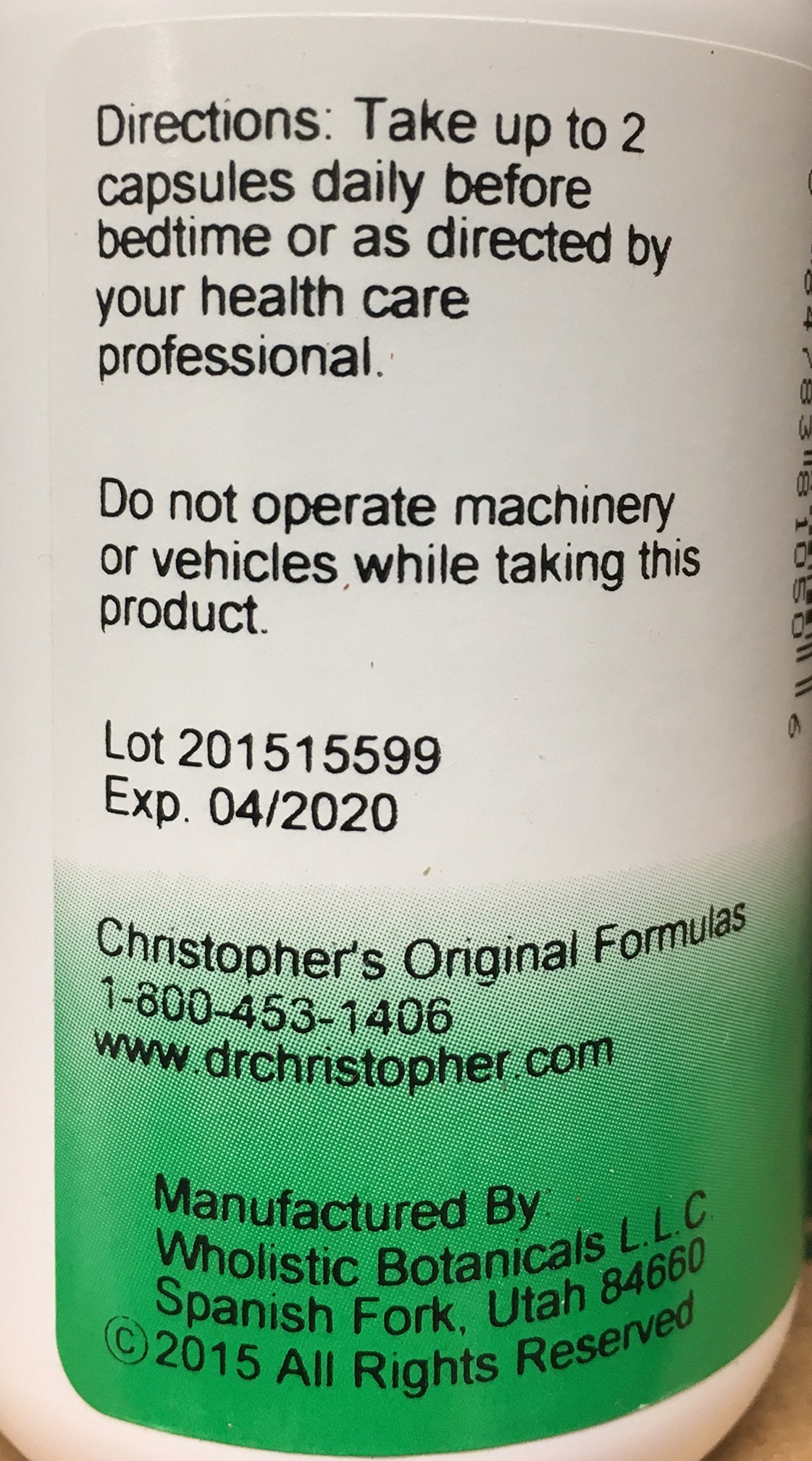 Christopher's Original Formulas Slumber 440 mg Capsule, 100 Count