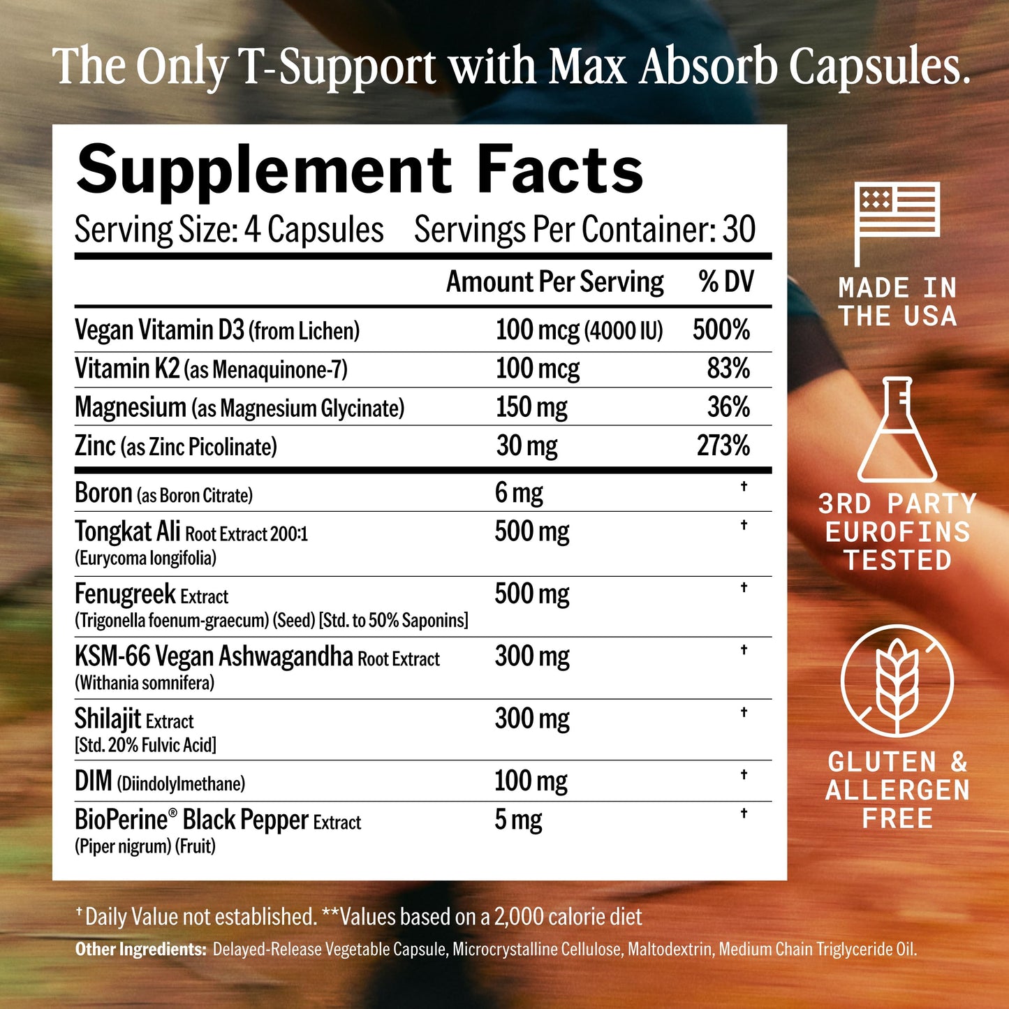 OPEN Essentials Testosterone Booster for Men - Drive, Energy & Muscle Support - 11-in-1 Formula, Tongkat Ali, KSM-66 Ashwagandha, Fenugreek, Boron, DIM - 120 Max Absorption Capsules