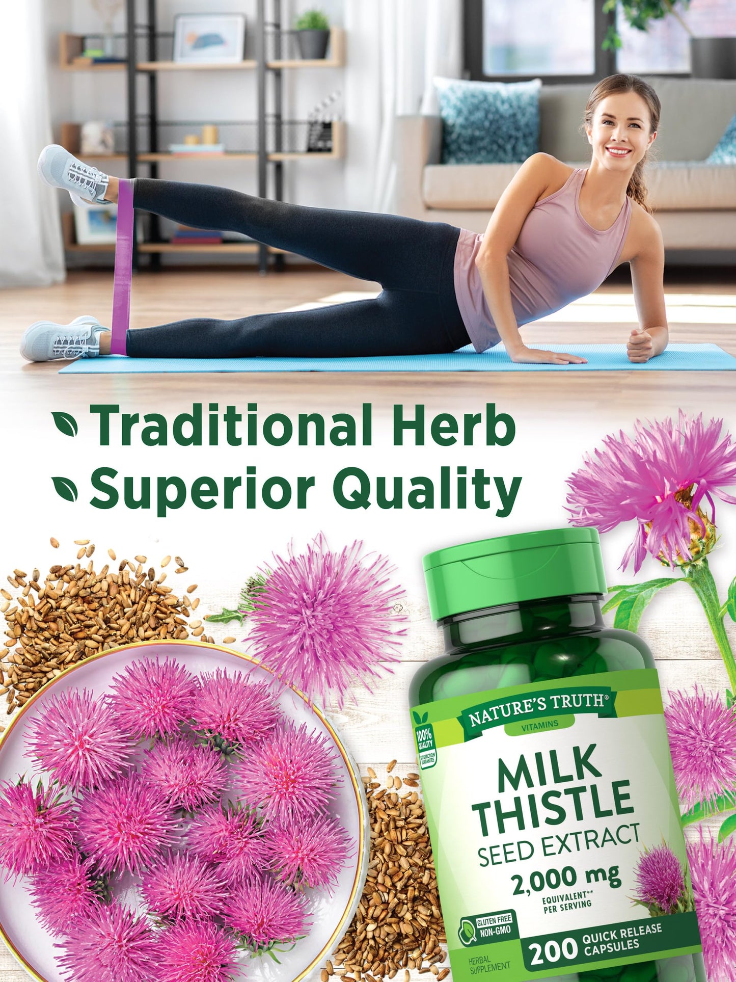 Nature's Truth Milk Thistle Supplement Capsule 200
