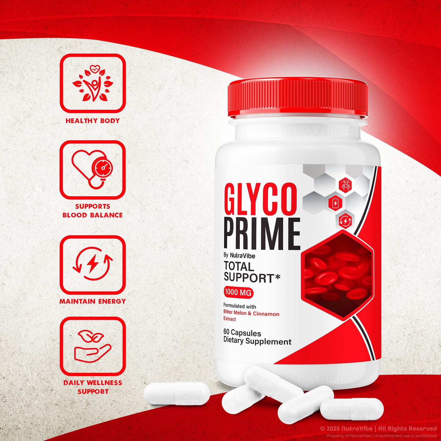 NutraVibe Glyco Prime Capsule, 180 Capsules