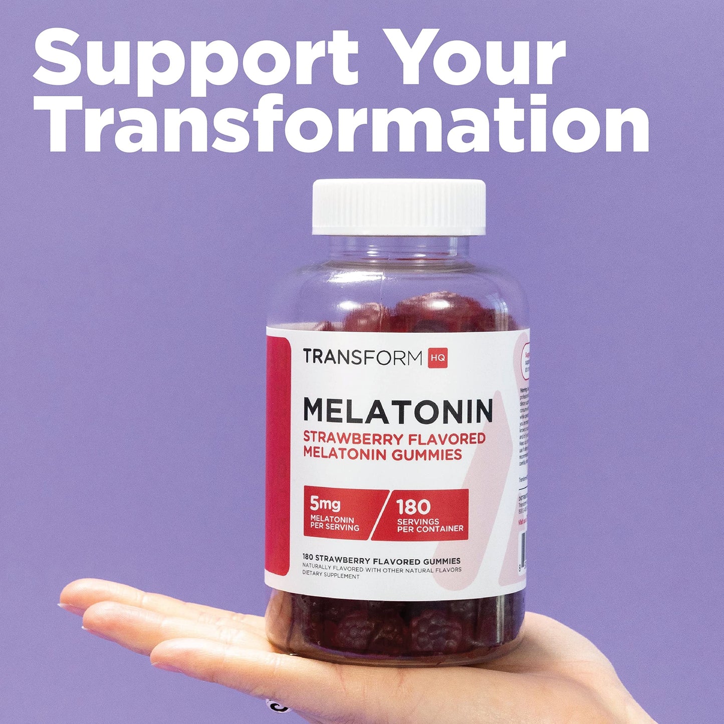 TransformHQ Melatonin (5mg) Gummies, 180 Count