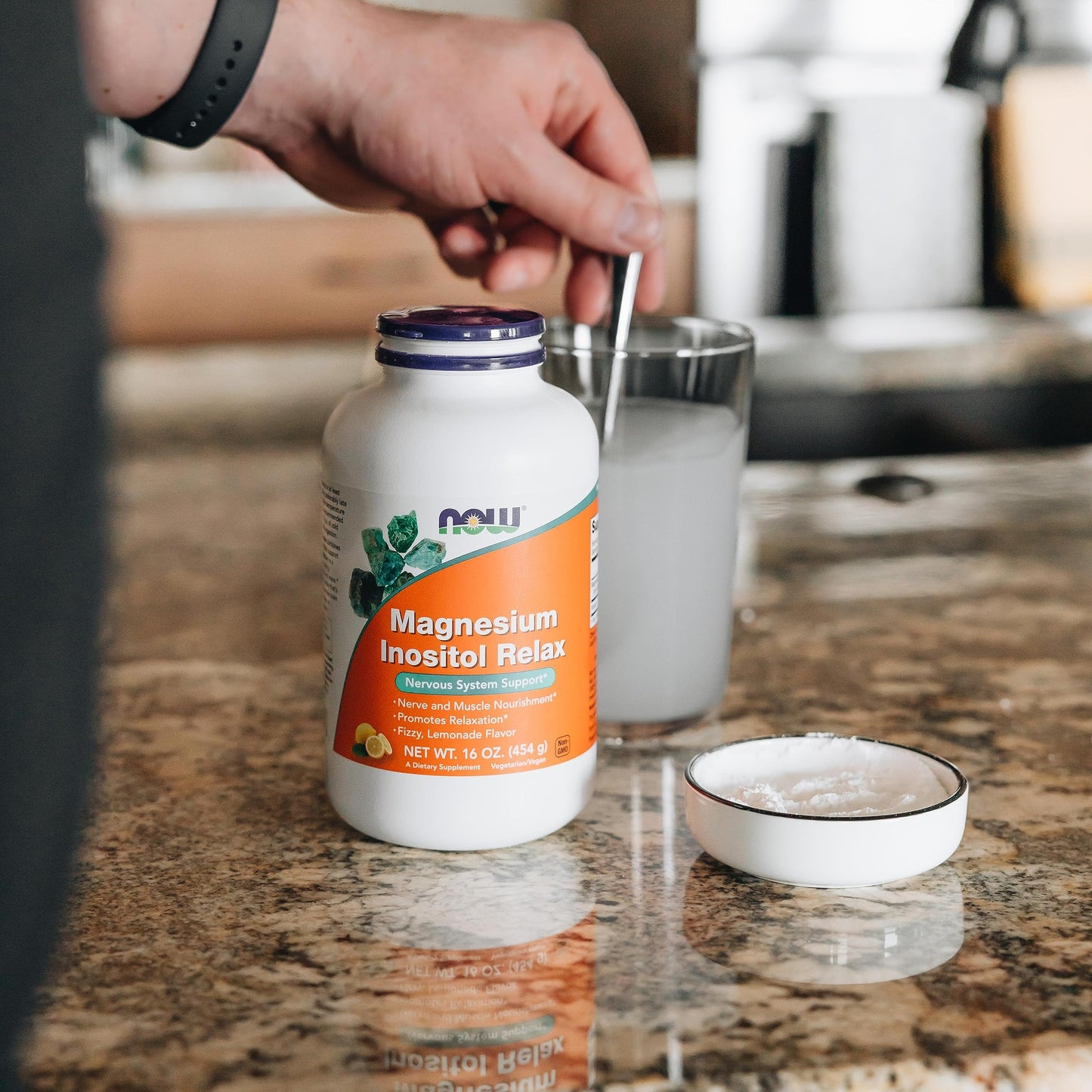 NOW Foods Magnesium Inositol Relax Powder, Fizzy Lemonade Flavor, 16 oz