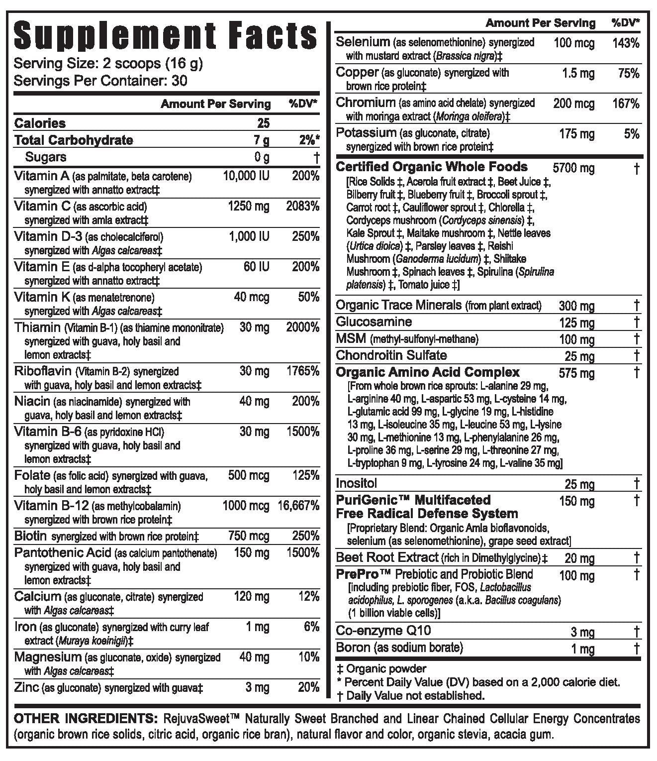 Kaxilu Organic Multi Vitamin Plant Mineral Beyond Tangy Tangerine 2.0 Citrus Peach Fusion Powder 1 lb