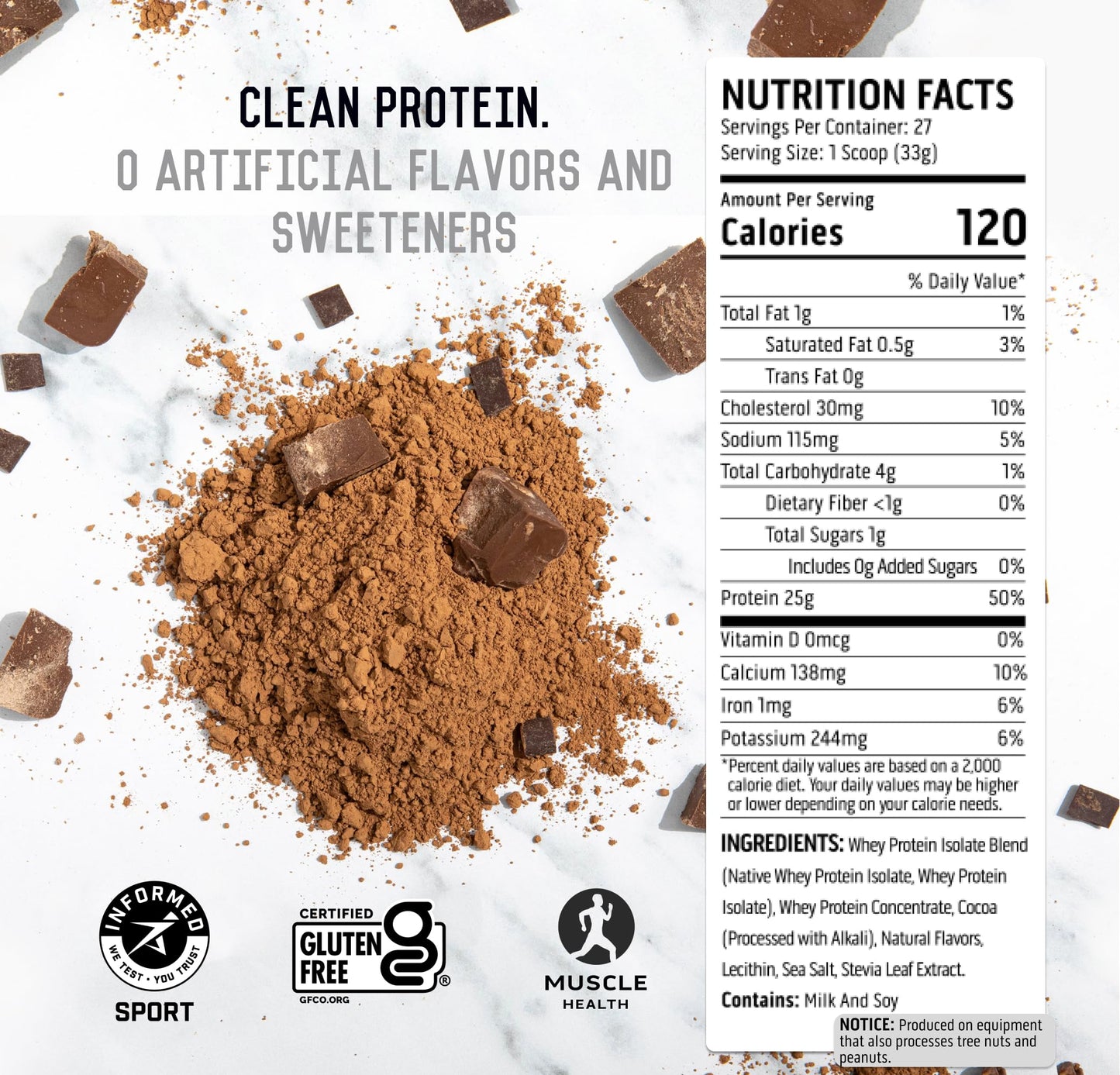 Ascent 100% Whey Protein Powder, 32 Servings