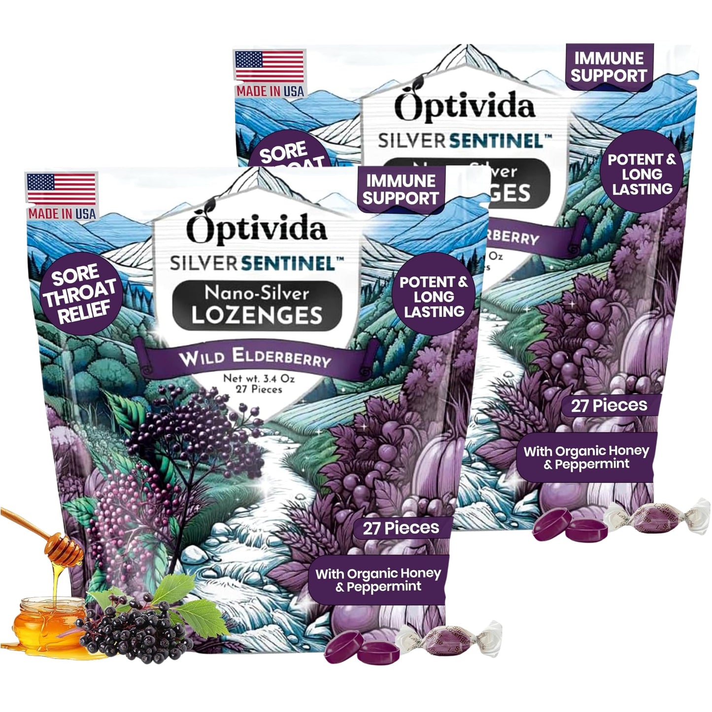 OPTIVIDA Nano Silver Lozenges 27 Lozenges