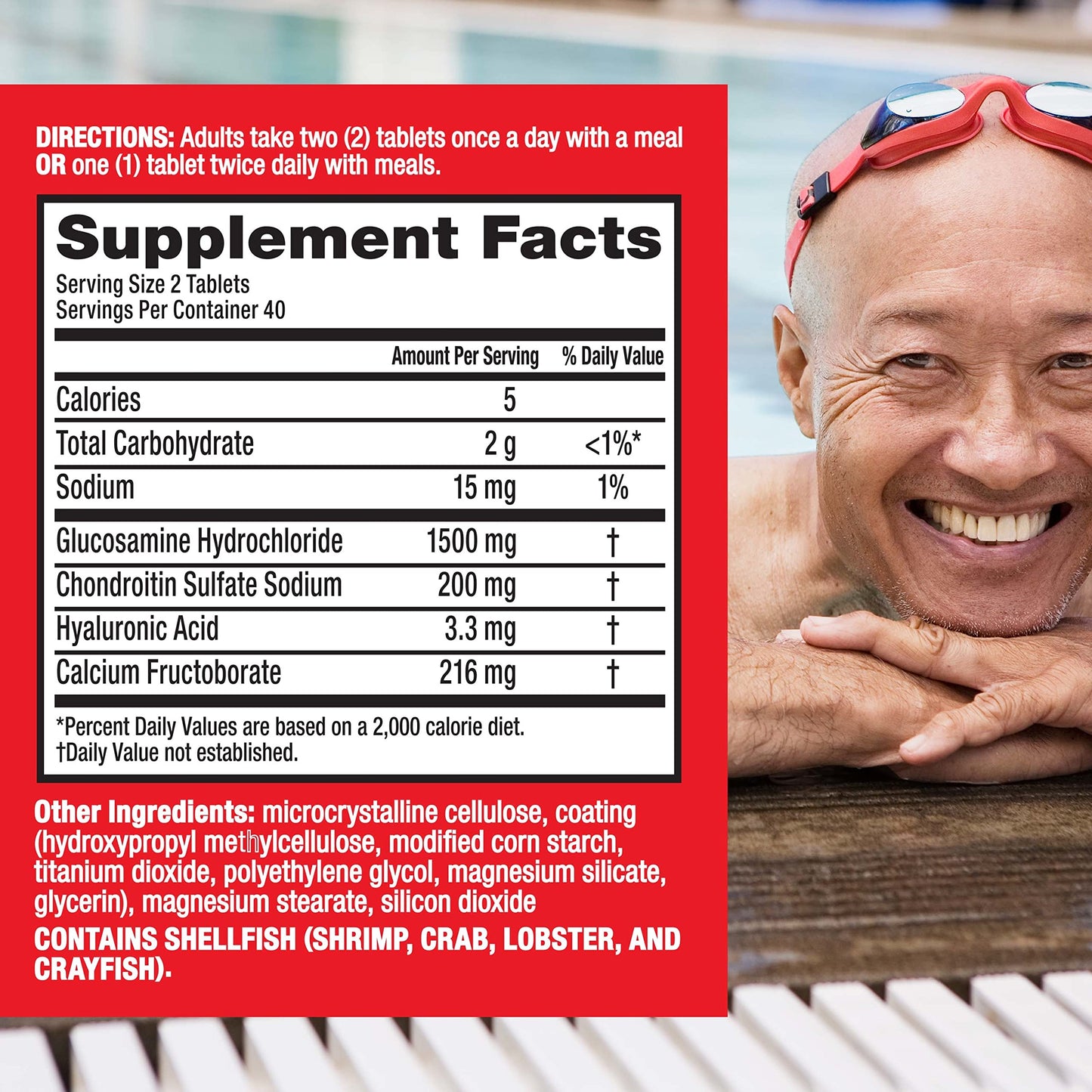 Move Free Advanced Glucosamine Chondroitin + Calcium Fructoborate Joint Support Tablet, 80 Tablets