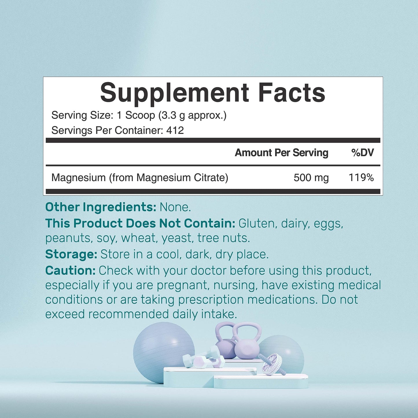 DEAL SUPPLEMENT Magnesium Citrate Powder 500mg, 48 oz
