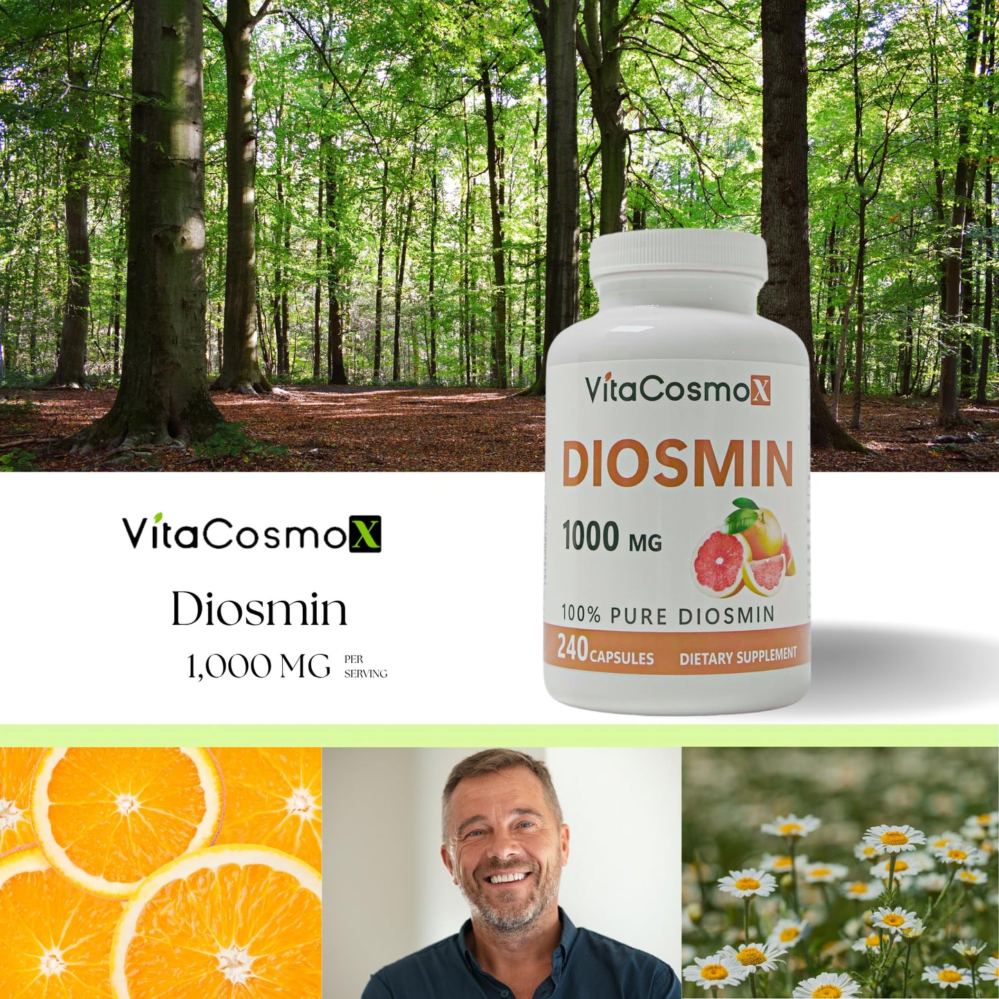 VitaCosmoX Diosmin Capsules, 720 Capsules