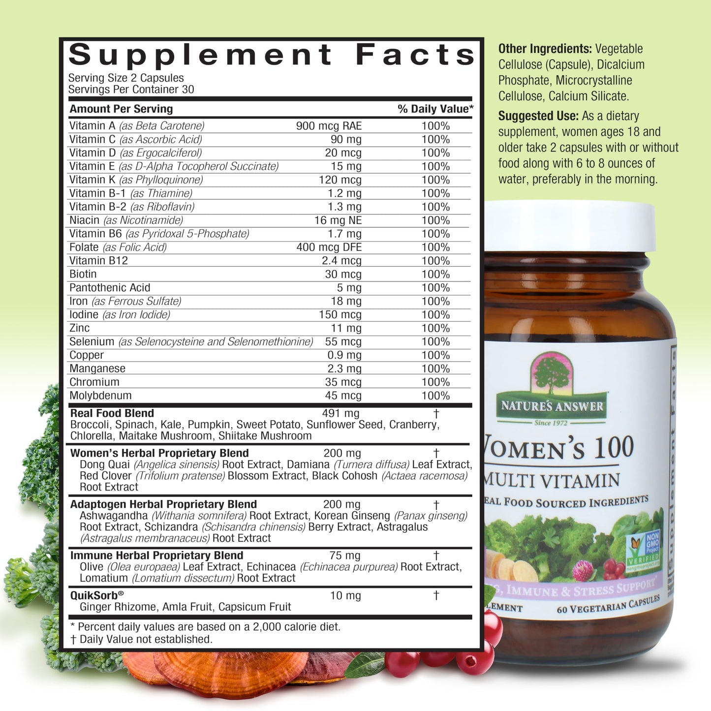 Nature's Answer Women's 100 Multivitamin, 60 Capsules