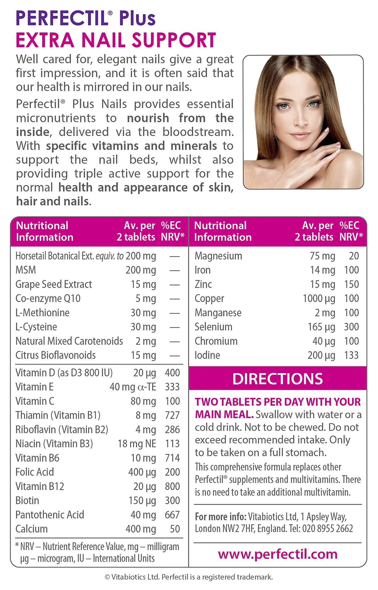Perfectil Plus Nails Extra Support 60 Tablets