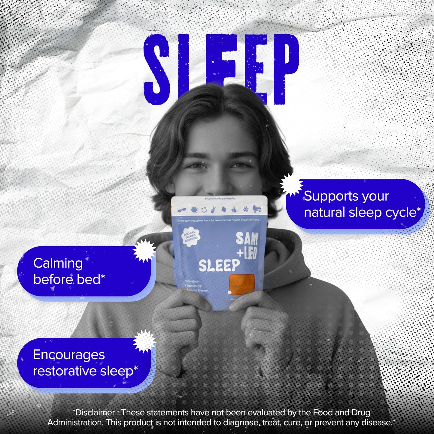 SAM+LEO Sleep Gummies for Kids & Teens, 60 Gummies