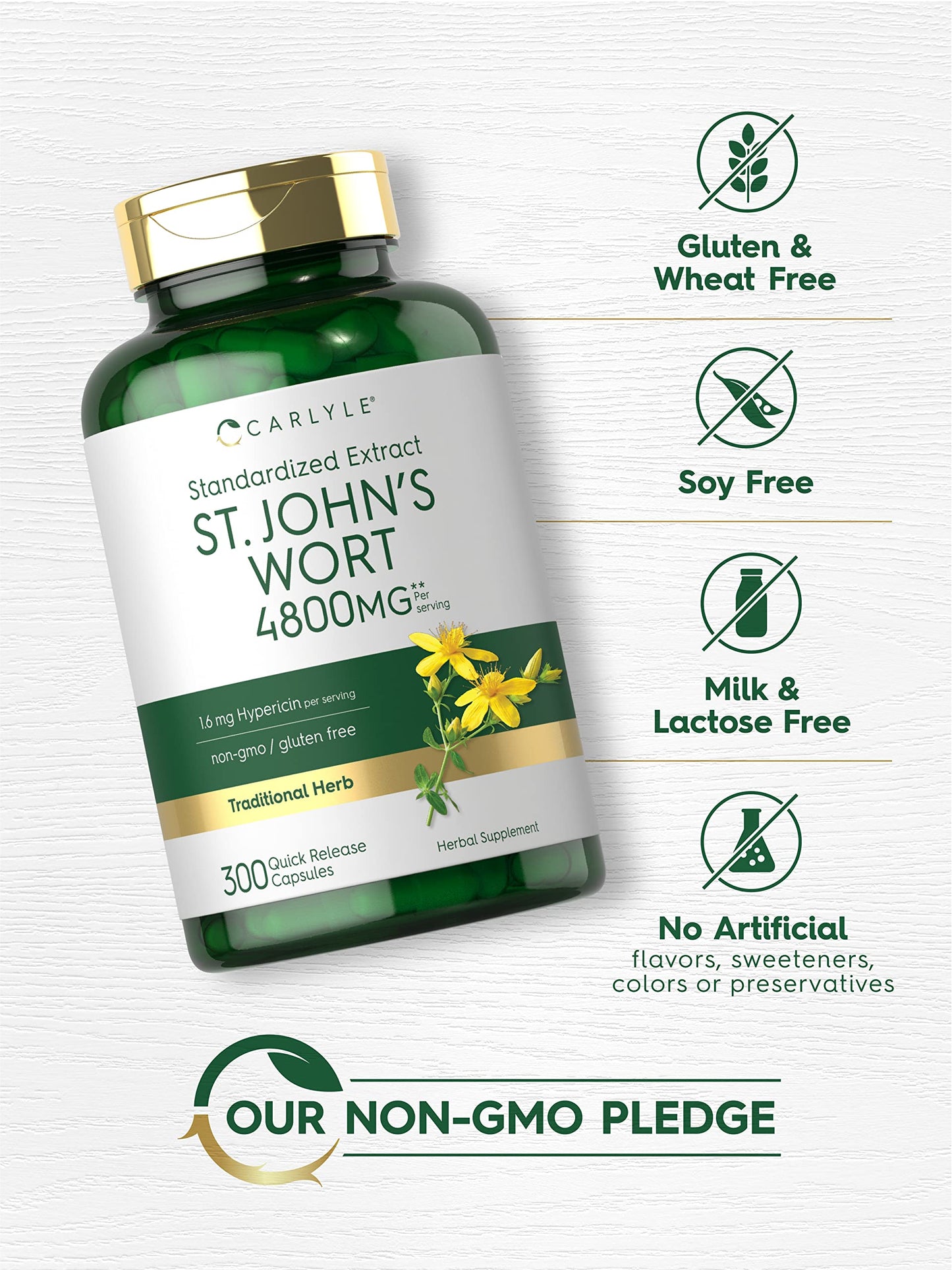 Carlyle St John's Wort Capsules 300 Count