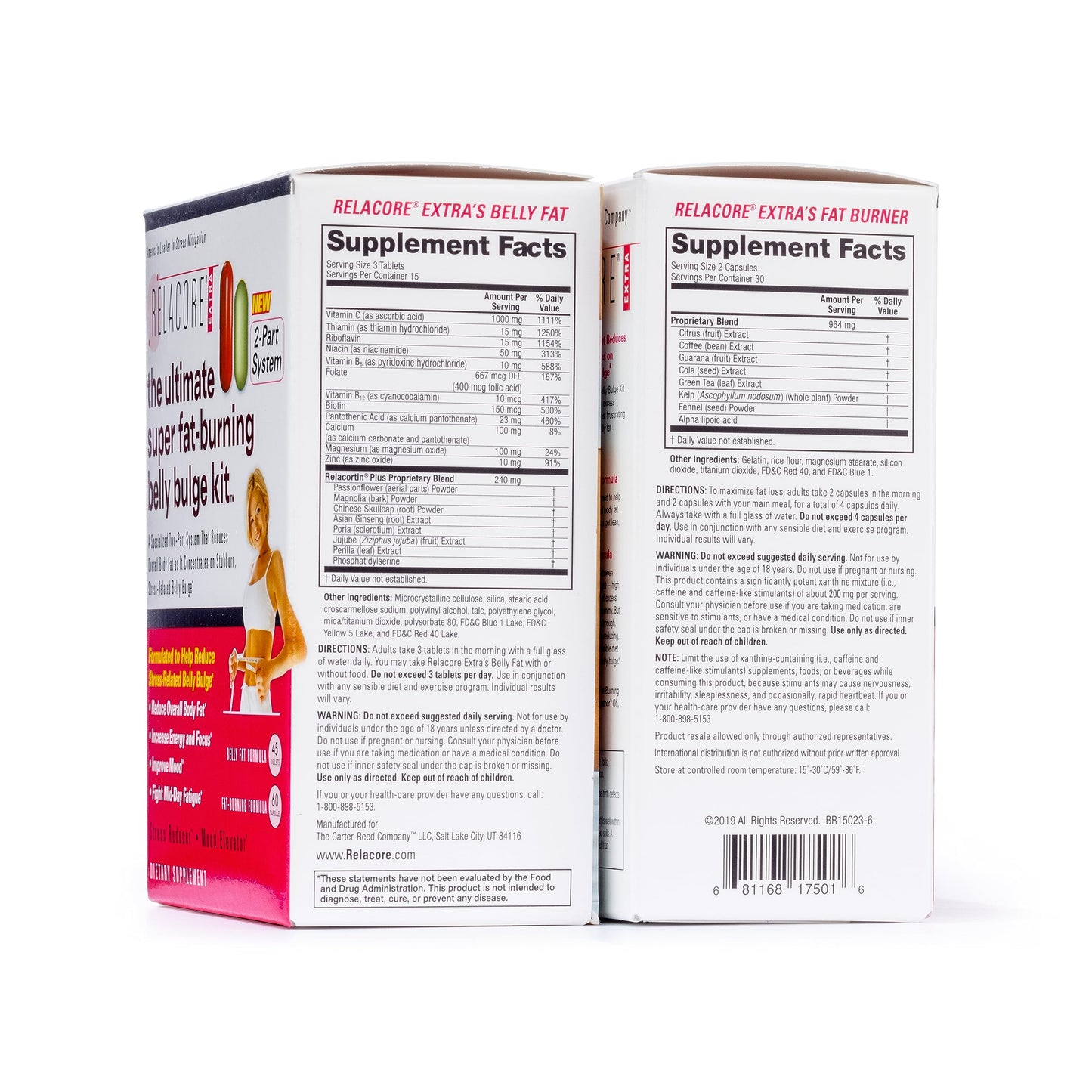 Relacore Ultimate Super Fat-Burning Belly Bulge Kit Capsules 105 Count