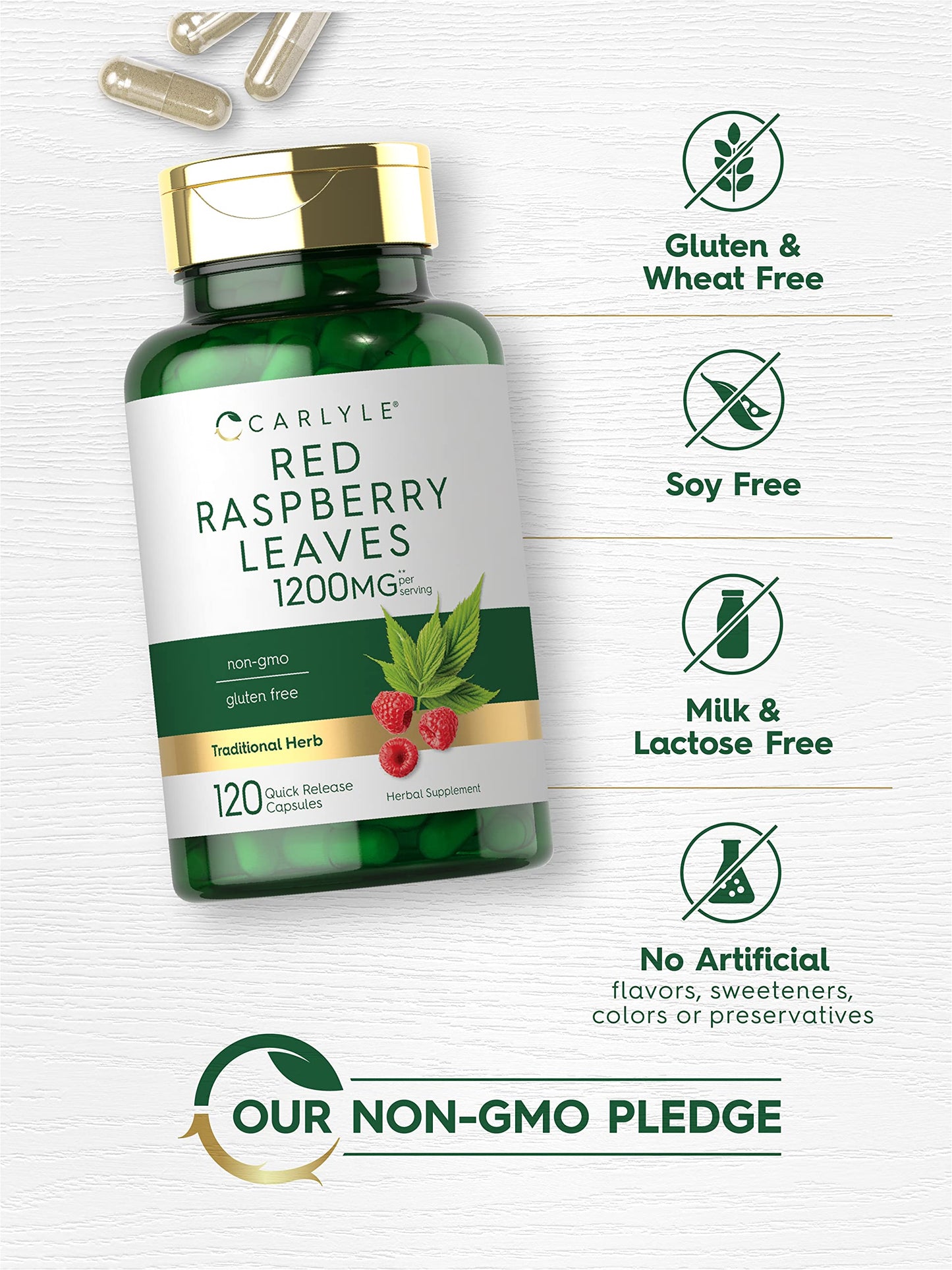 Carlyle Red Raspberry Leaf Capsules 120 Count