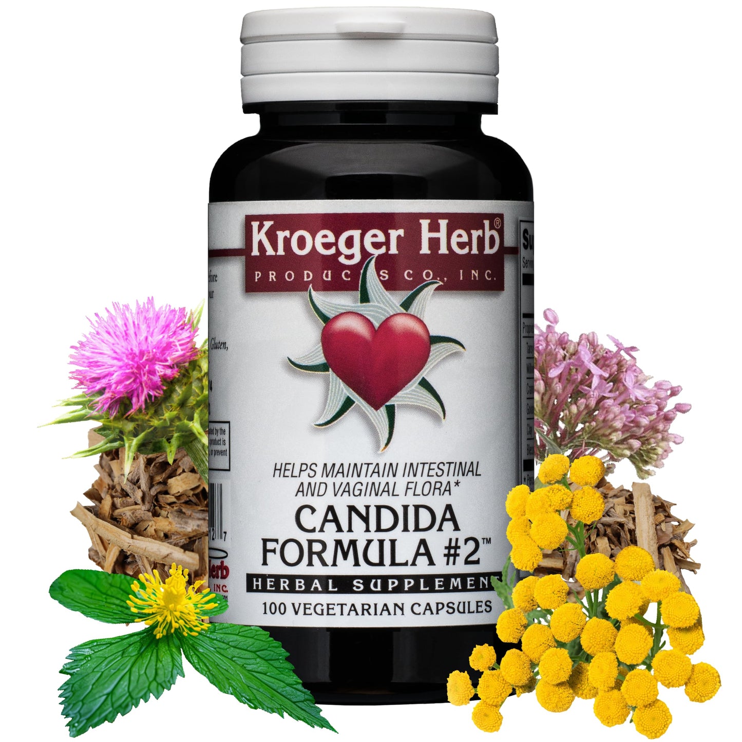 Kroeger Herb Products Candida Formula #2 Cleanse Support Capsule, 100 Count