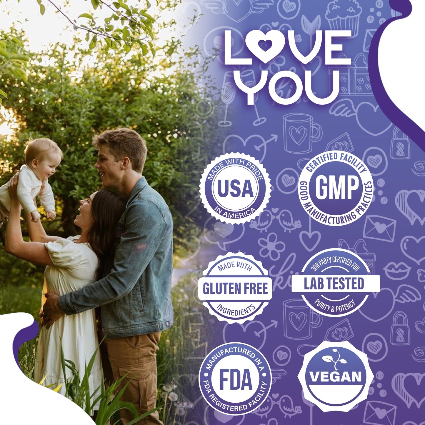 Love You Immune Support Supplement with Vitamin C, Zinc, & Elderberry 120 Capsules