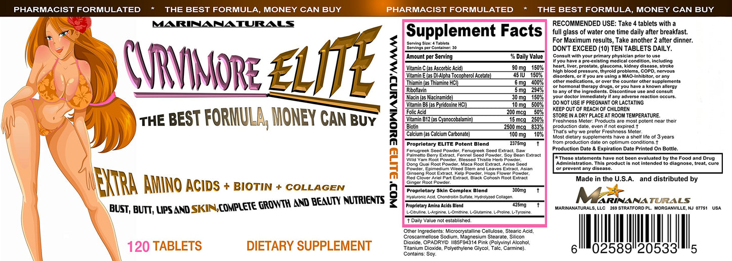 MARINANATURALS CURVIMORE Elite Complete Starter Kit, 180 Tablets