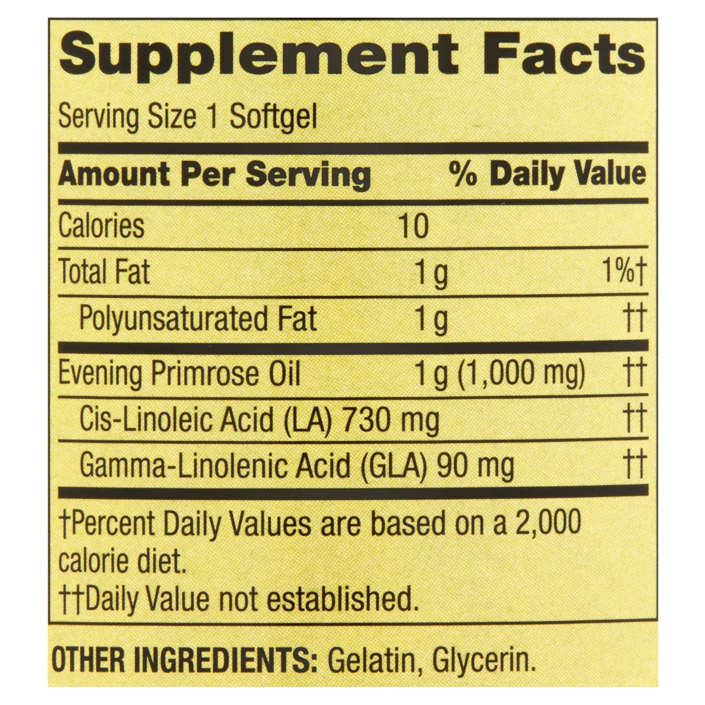 LUAL Evening Primrose Oil Softgels, 1000 mg, 75 Count
