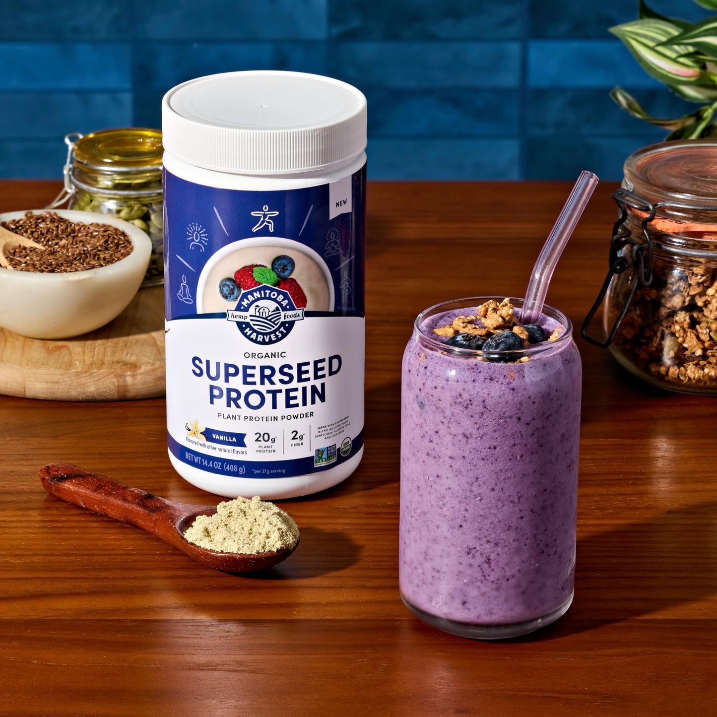 Manitoba Harvest Organic Vanilla Superseed Protein Powder 14.4 Ounce