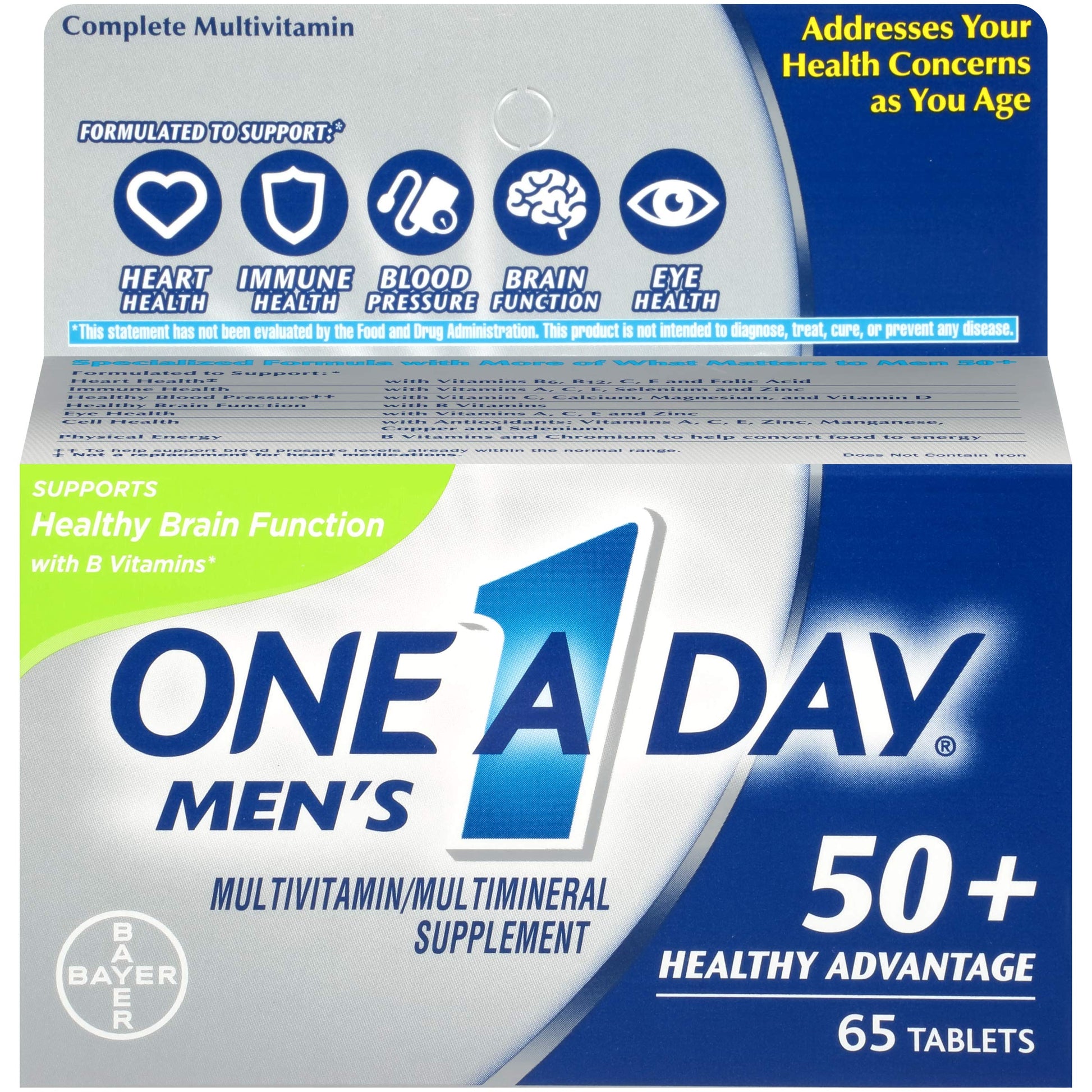 ONE A DAY Men's 50+ Advantage Multivitamins, 65 Tablets