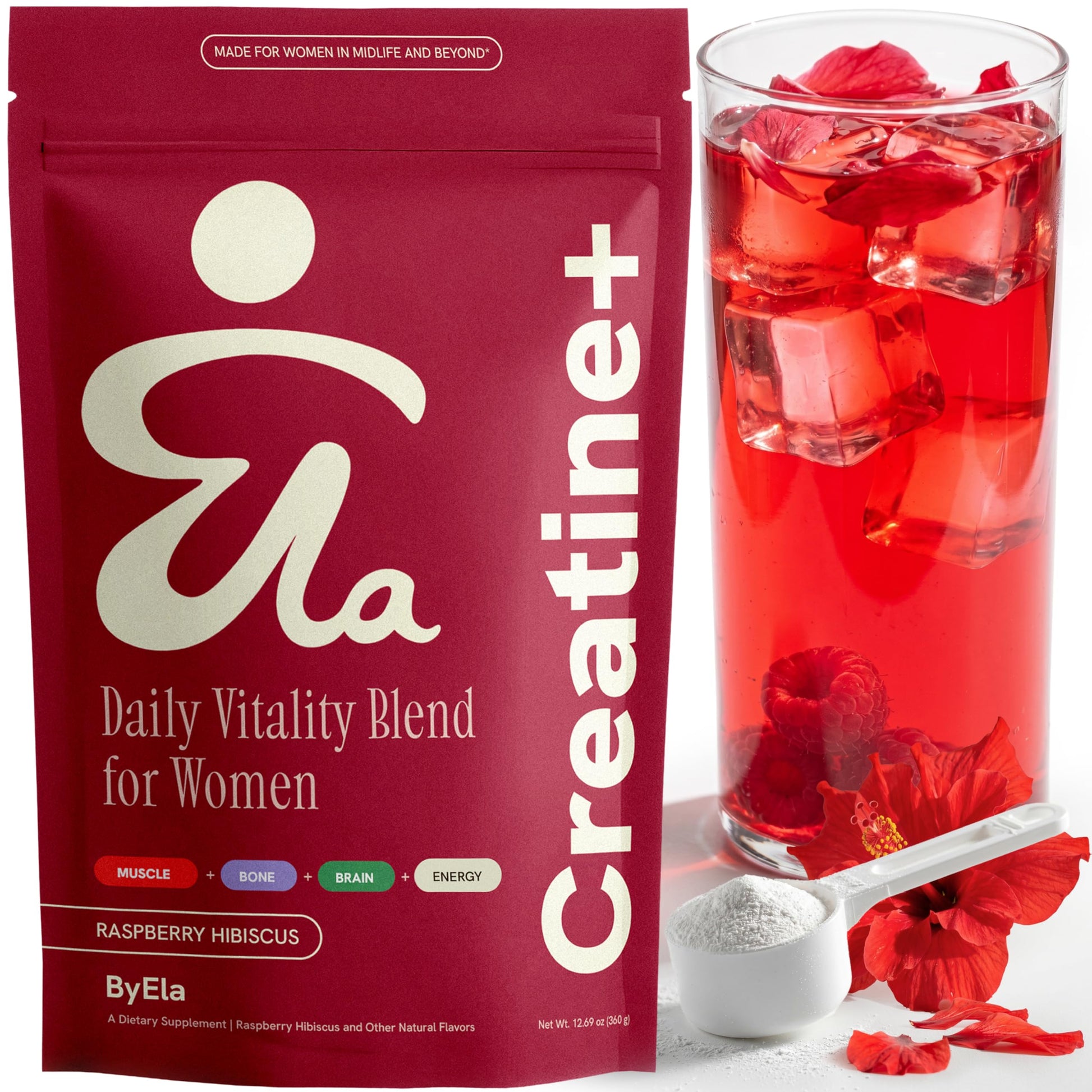 ByEla 24-in-1 Creatine Vitality Blend for Women 40+ Ashwagandha, D3 & K2 Powder 12